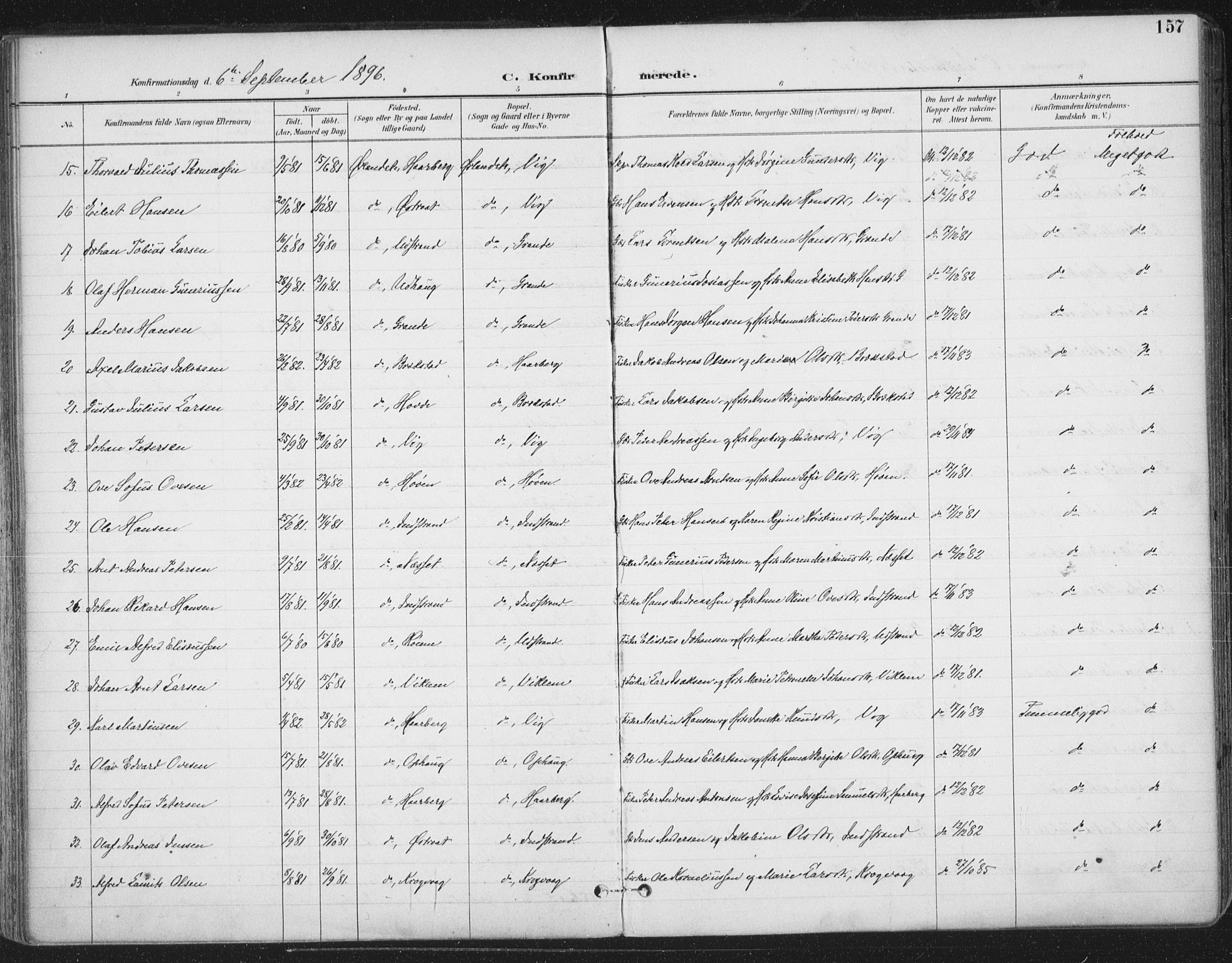 Ministerialprotokoller, klokkerbøker og fødselsregistre - Sør-Trøndelag, AV/SAT-A-1456/659/L0743: Parish register (official) no. 659A13, 1893-1910, p. 157