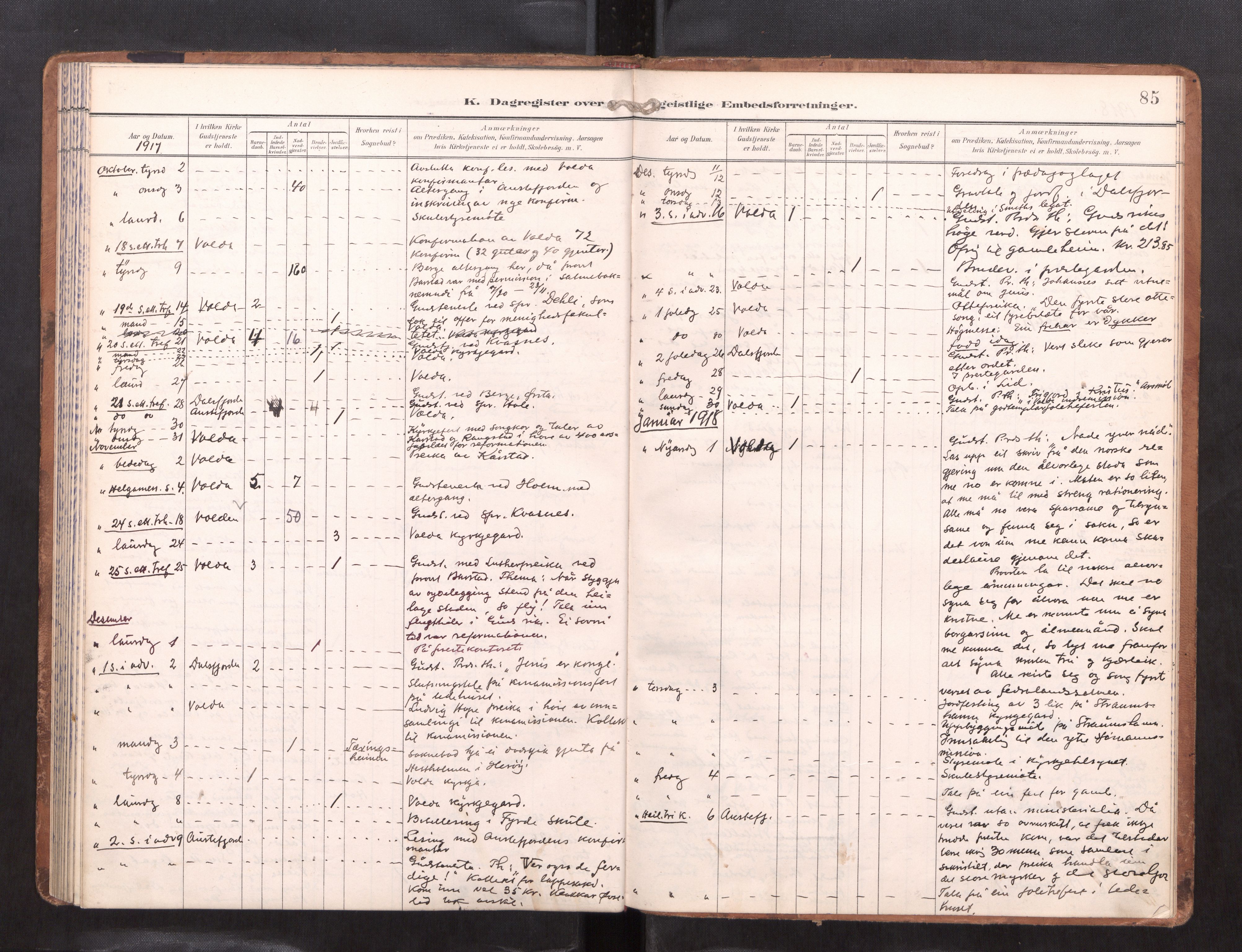 Ministerialprotokoller, klokkerbøker og fødselsregistre - Møre og Romsdal, SAT/A-1454/511/L0146: Diary records no. 511---, 1896-1919, p. 85