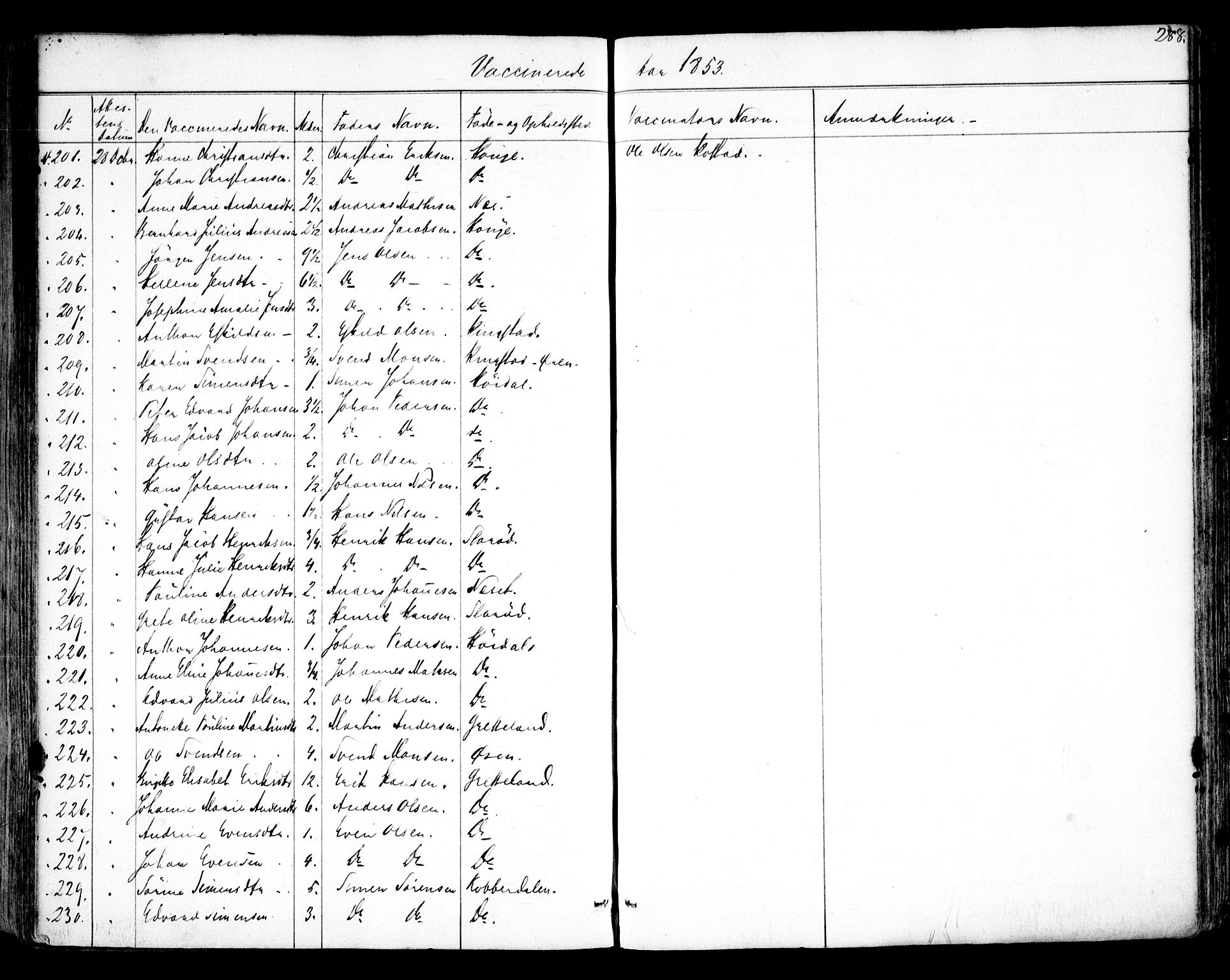 Tune prestekontor Kirkebøker, AV/SAO-A-2007/F/Fa/L0011: Parish register (official) no. 11, 1852-1856, p. 288