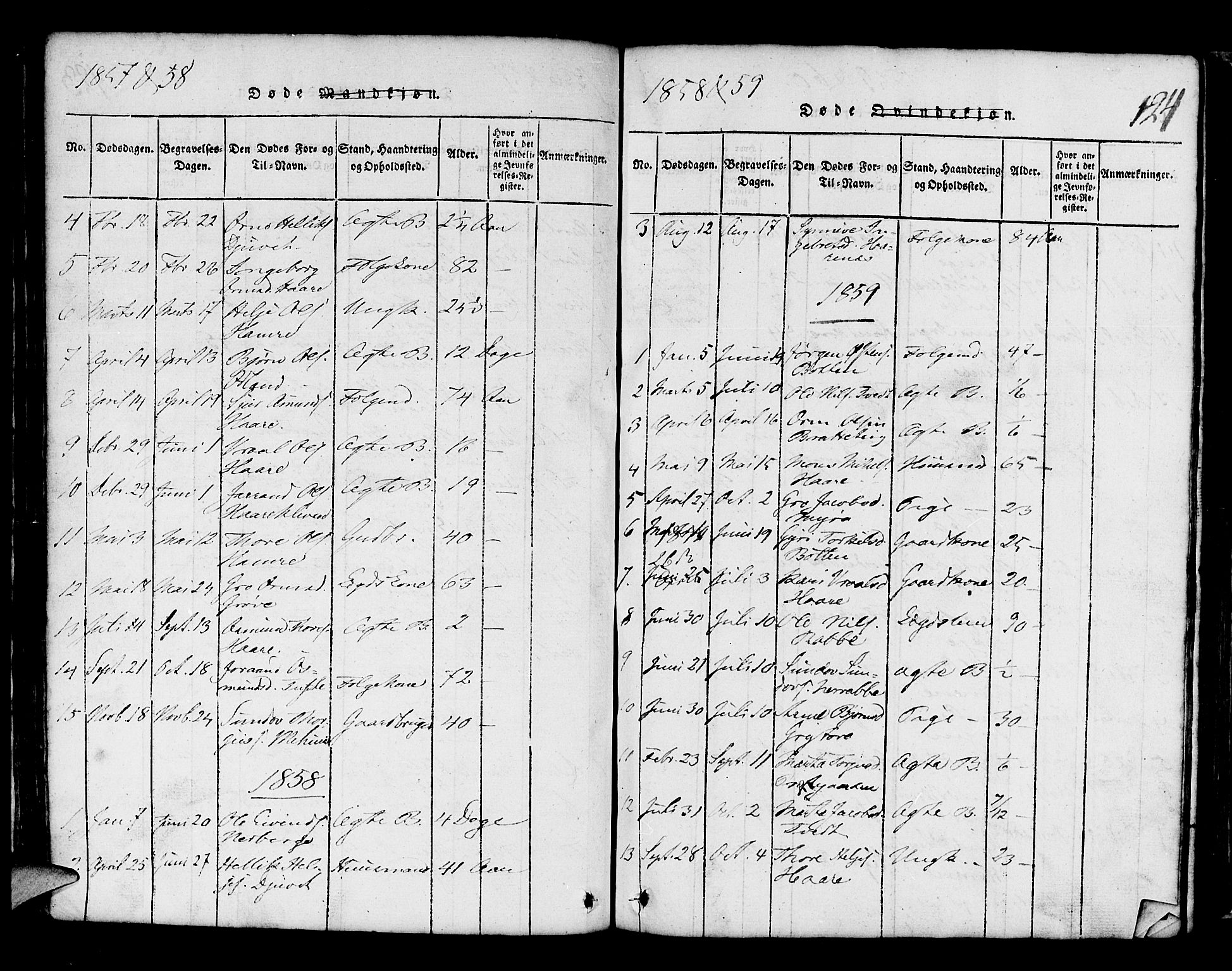 Røldal sokneprestembete, AV/SAB-A-100247: Parish register (copy) no. A 1, 1817-1860, p. 124