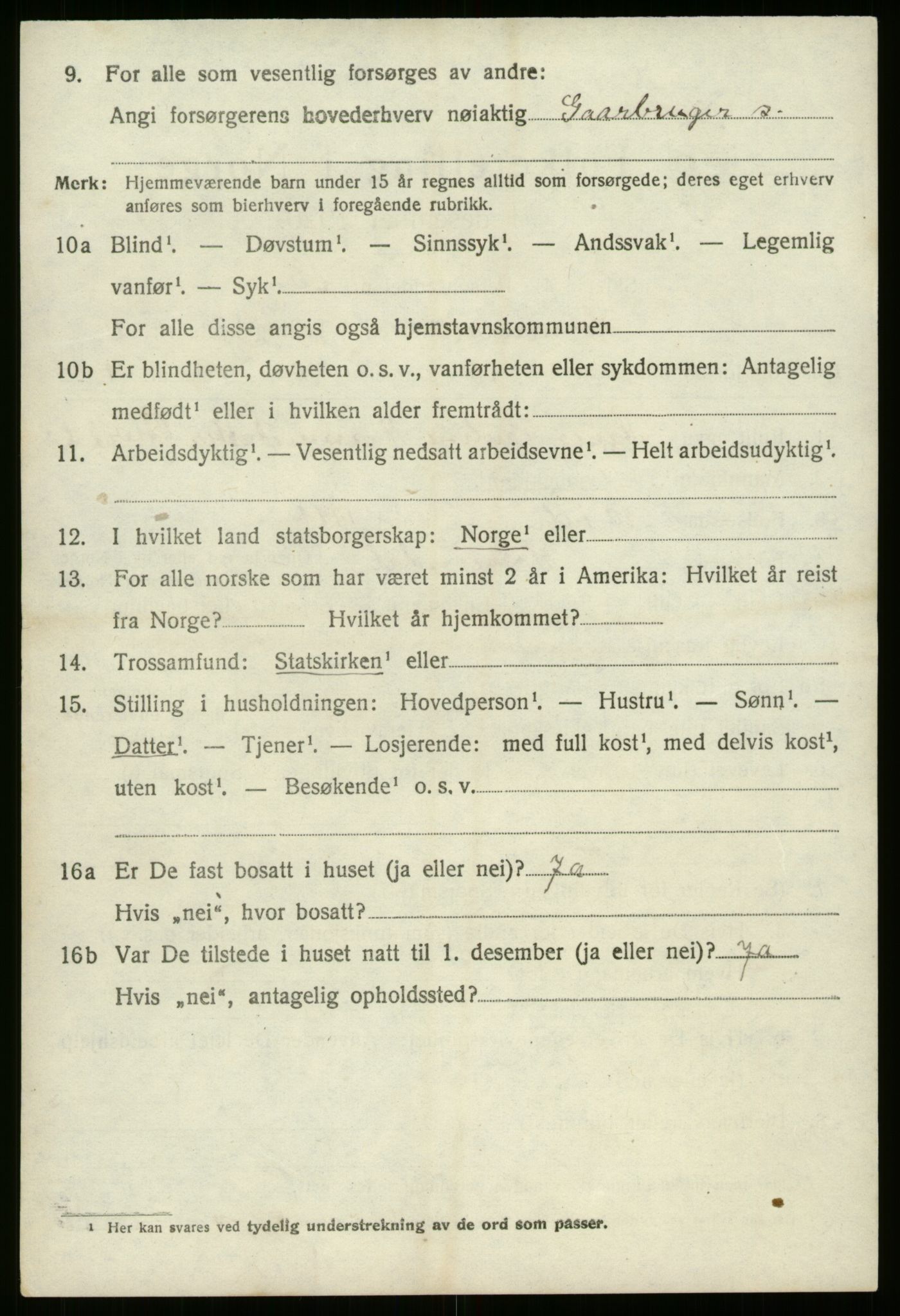 SAB, 1920 census for Hornindal, 1920, p. 1081