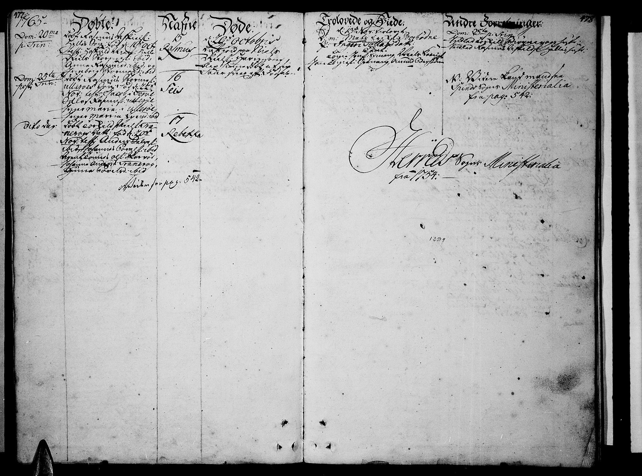 Lista sokneprestkontor, AV/SAK-1111-0027/F/Fa/L0003: Parish register (official) no. A 3 /2, 1754-1767, p. 477-478