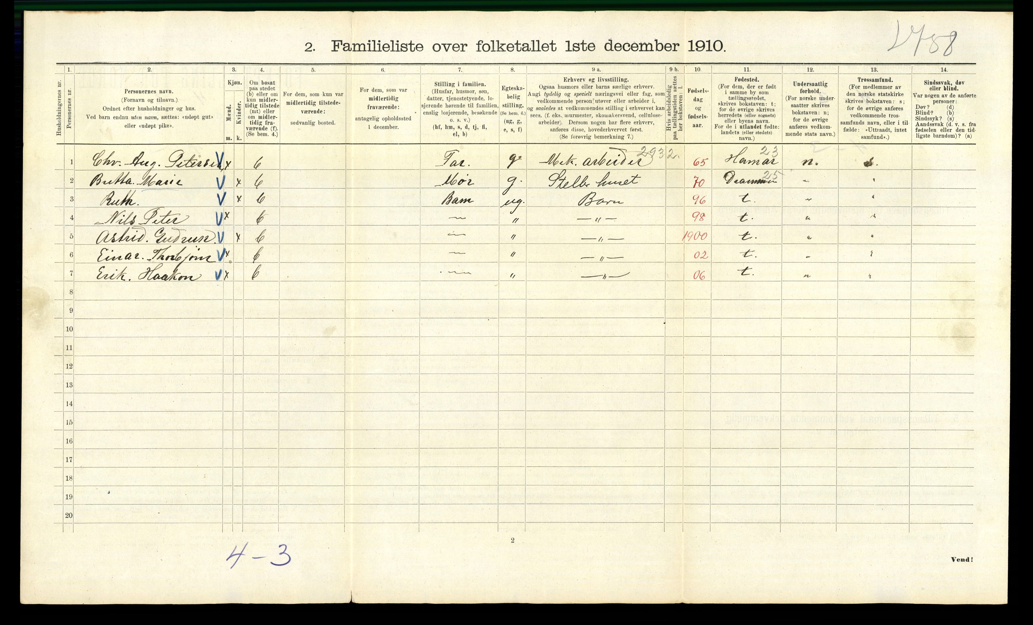 RA, 1910 census for Kristiania, 1910, p. 98666