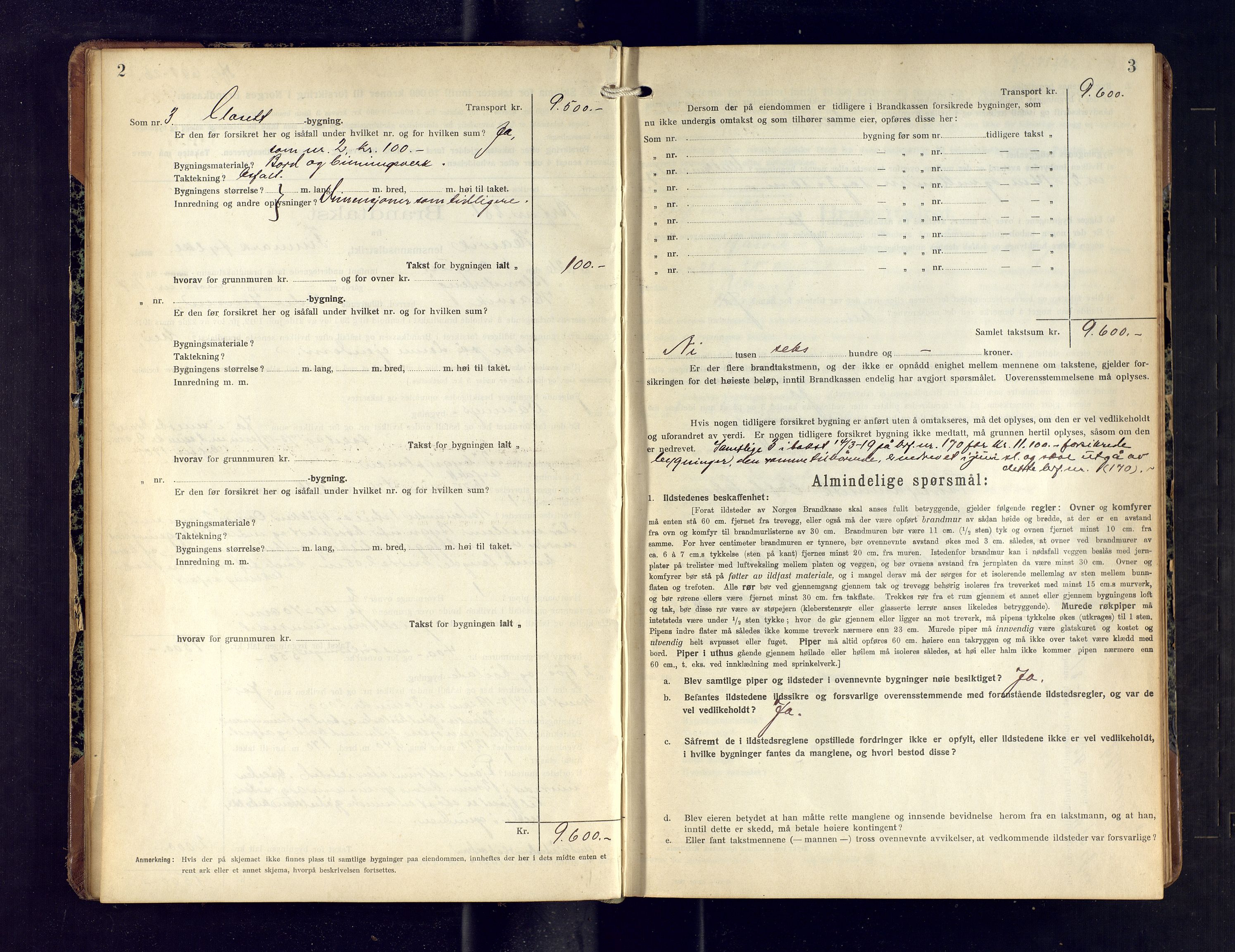 Hasvik lensmannskontor, AV/SATØ-SATO-164/Fob/L0006: Branntakstprotokoll, 1916-1934, p. 2-3