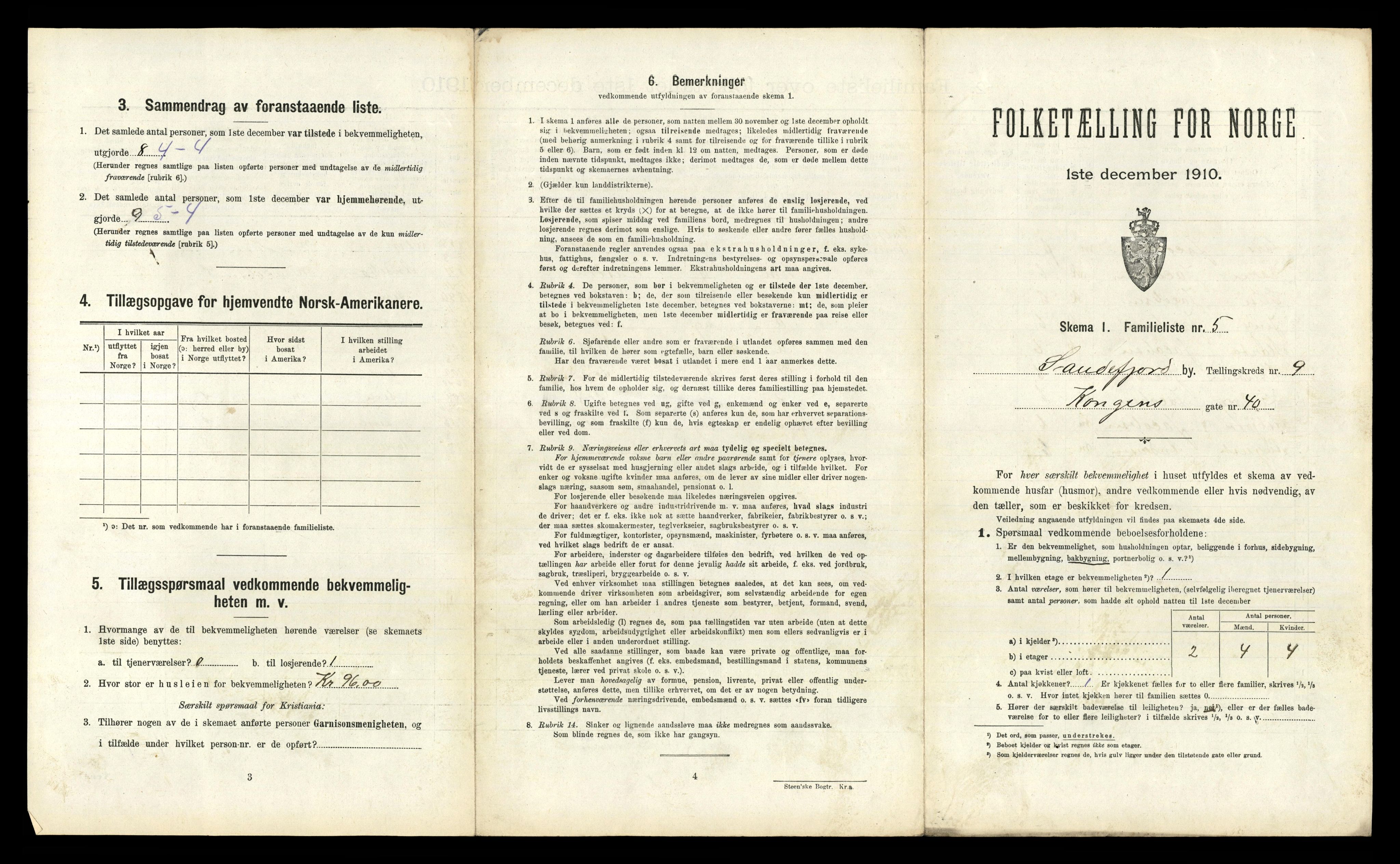 RA, 1910 census for Sandefjord, 1910, p. 2702