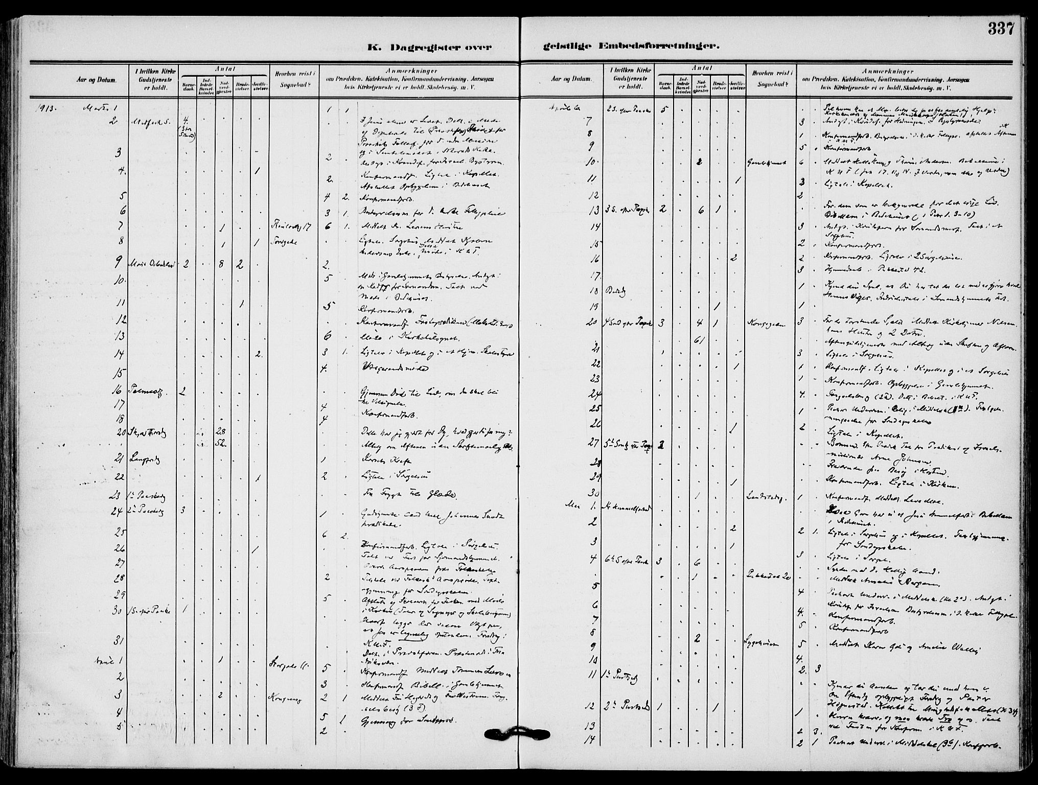 Sandefjord kirkebøker, AV/SAKO-A-315/F/Fa/L0005: Parish register (official) no. 5, 1906-1915, p. 337