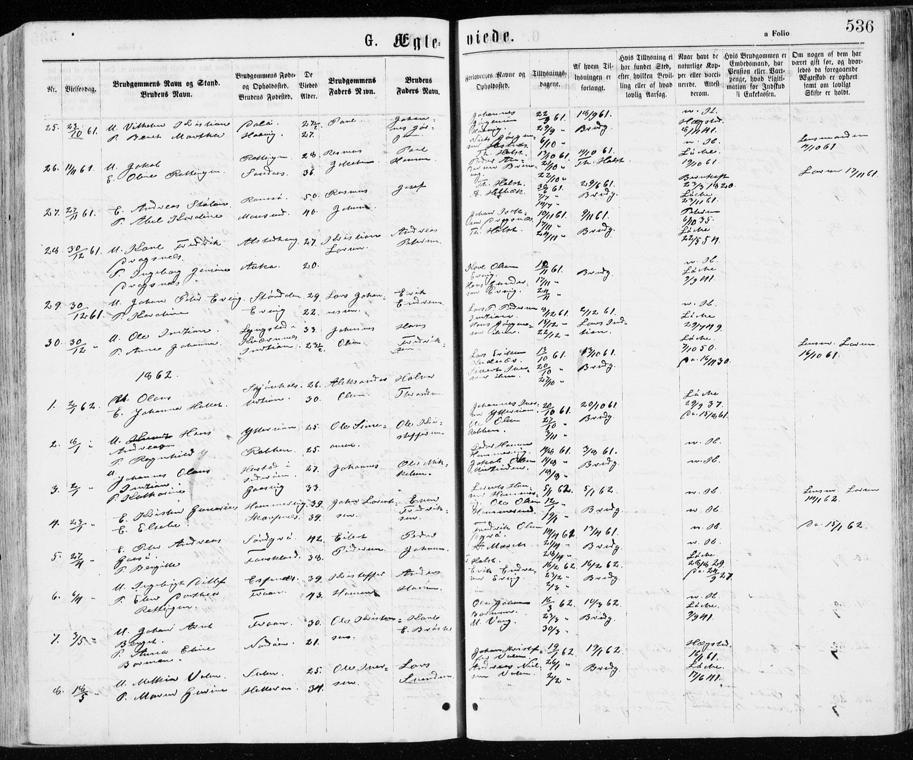 Ministerialprotokoller, klokkerbøker og fødselsregistre - Sør-Trøndelag, SAT/A-1456/640/L0576: Parish register (official) no. 640A01, 1846-1876, p. 536