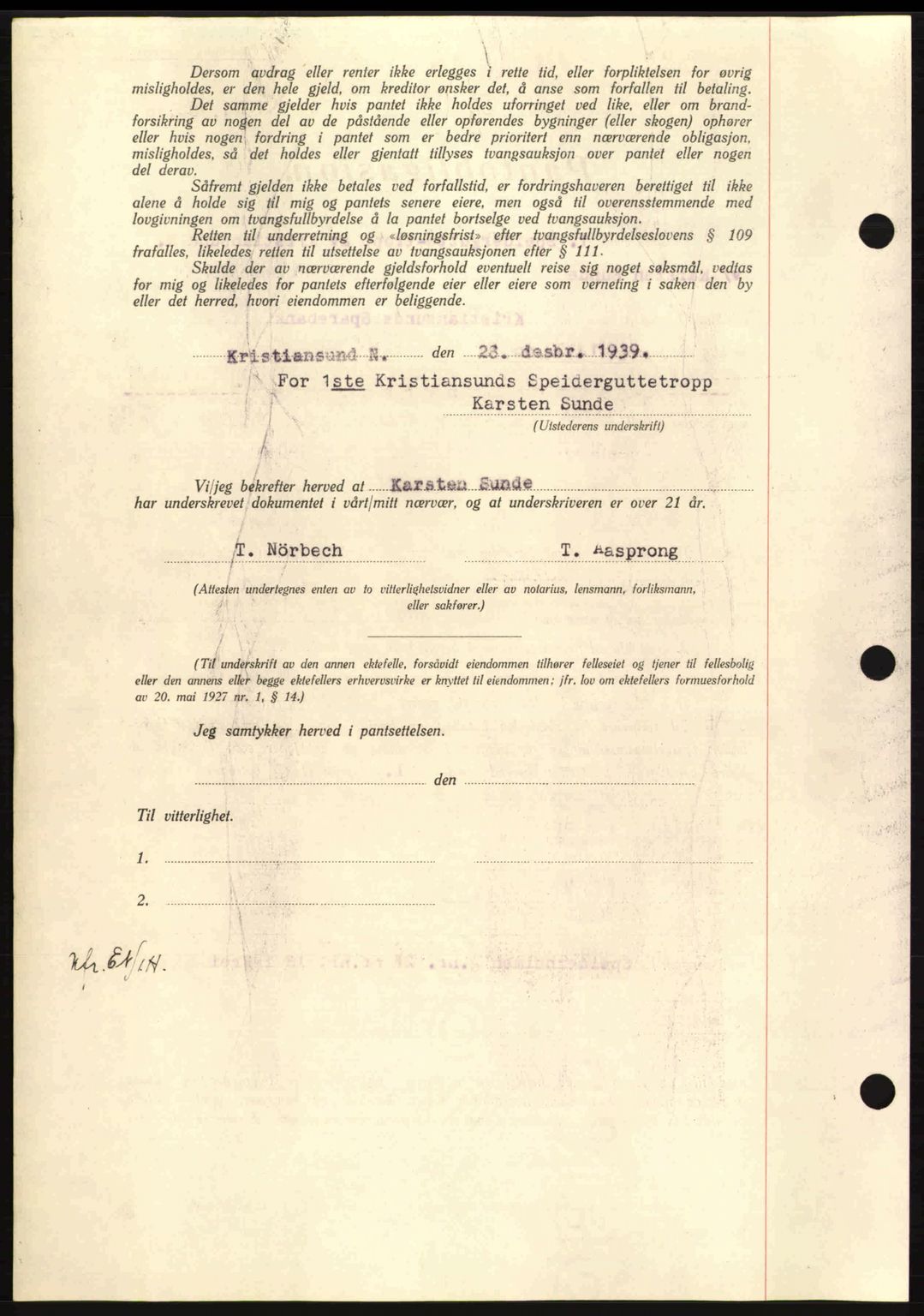 Nordmøre sorenskriveri, AV/SAT-A-4132/1/2/2Ca: Mortgage book no. B86, 1939-1940, Diary no: : 730/1940