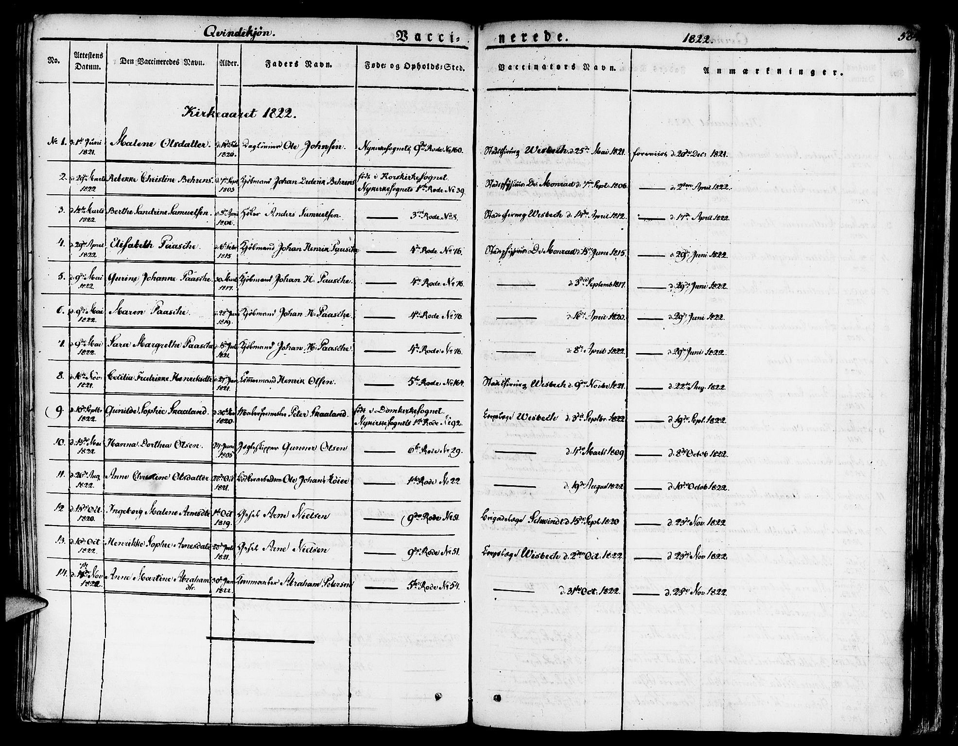 Nykirken Sokneprestembete, SAB/A-77101/H/Haa/L0012: Parish register (official) no. A 12, 1821-1844, p. 584