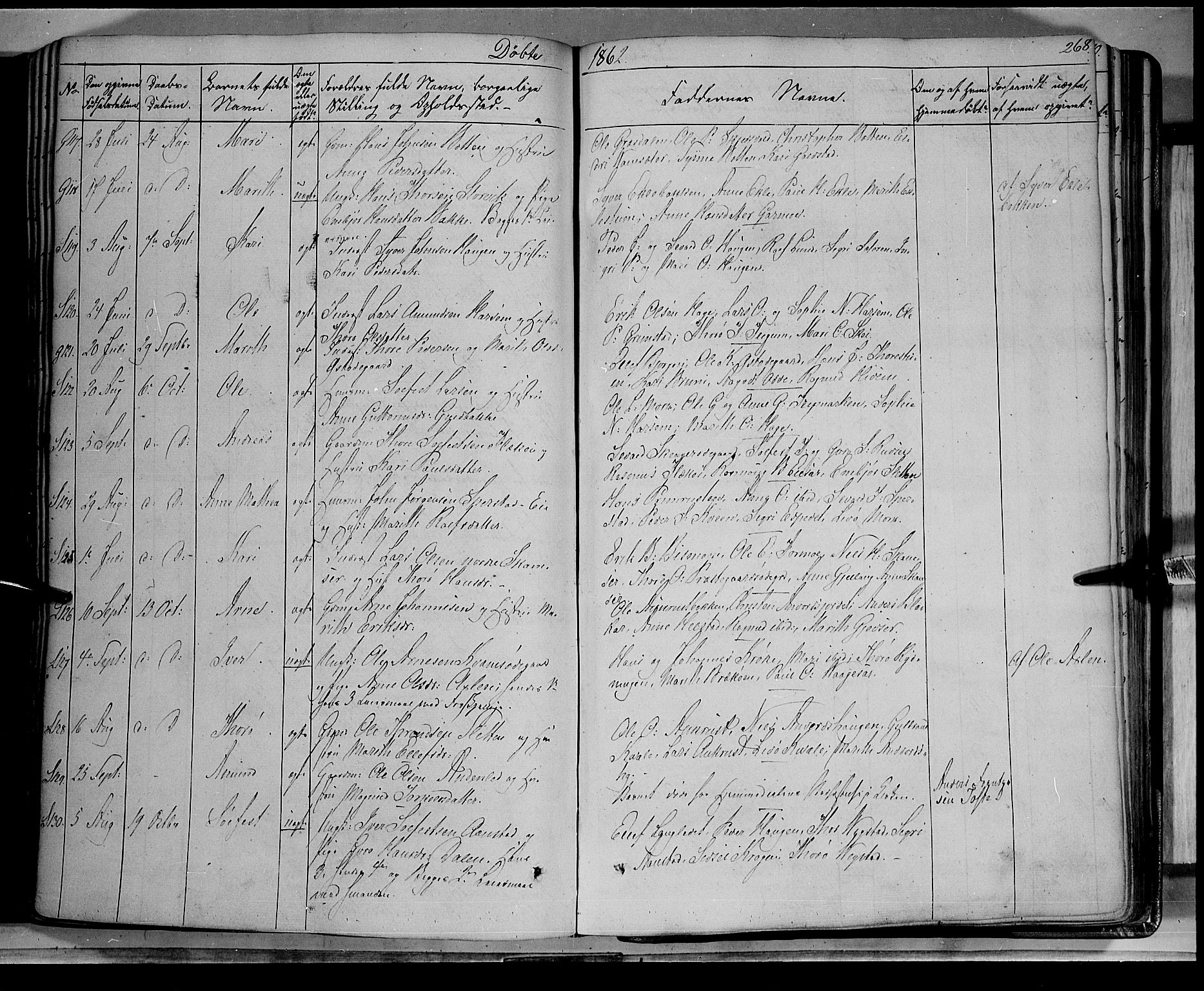 Lom prestekontor, AV/SAH-PREST-070/K/L0006: Parish register (official) no. 6A, 1837-1863, p. 268