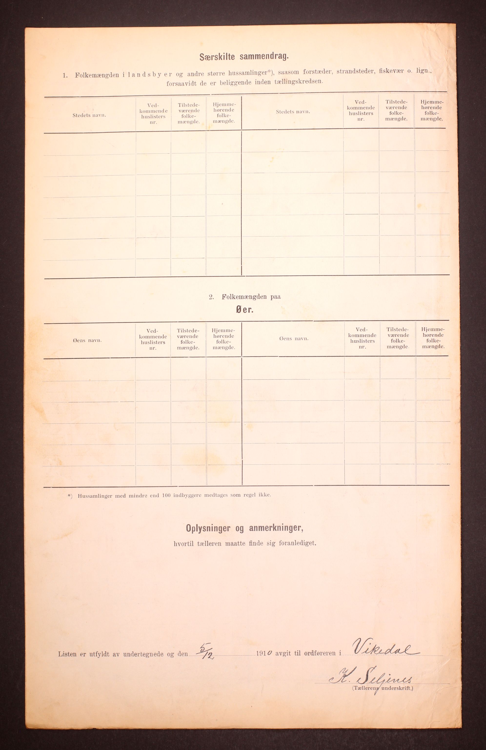 RA, 1910 census for Vikedal, 1910, p. 9