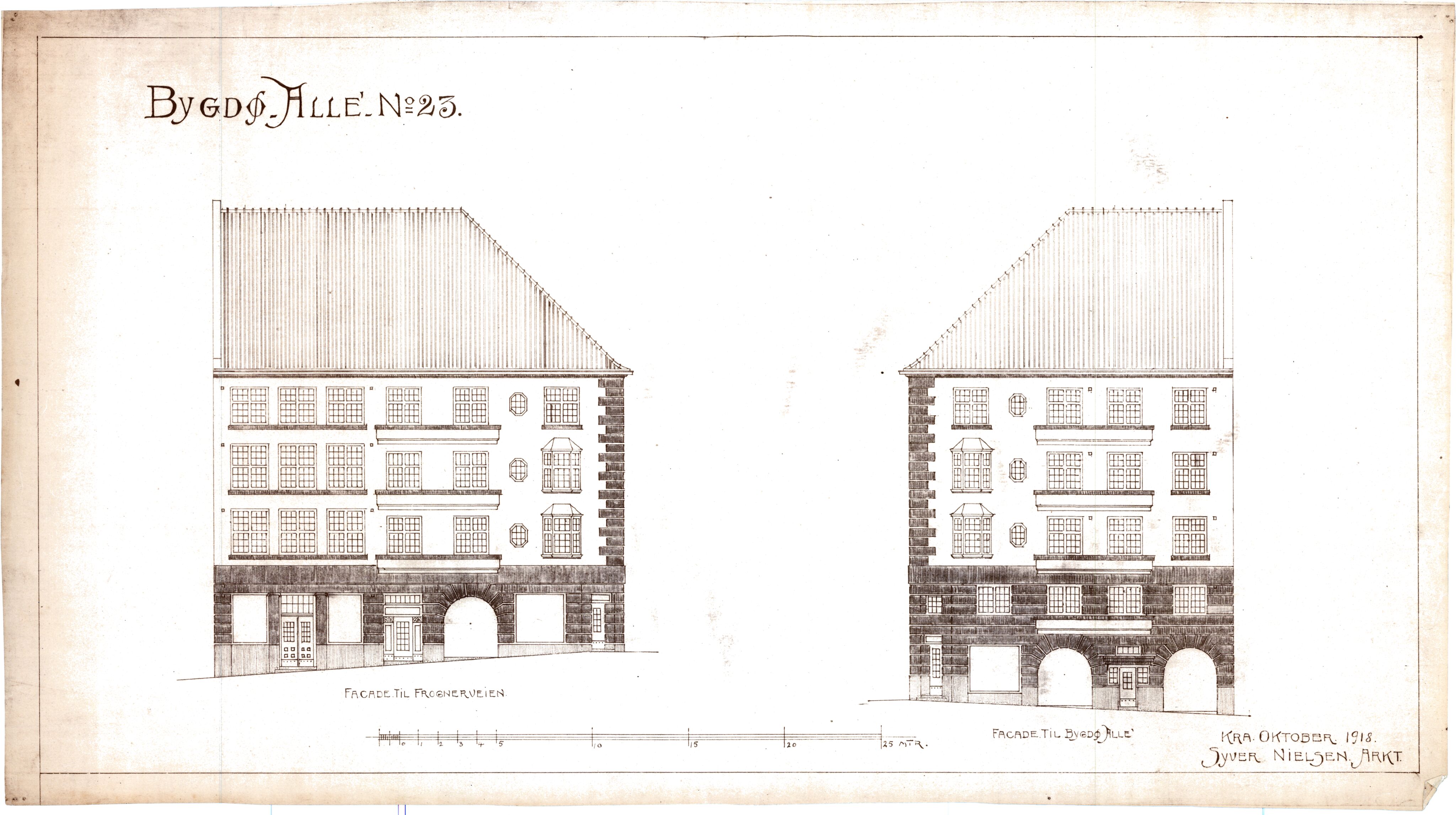 Syver Nielsen Arkitekt, OBA/A-70230/T/L0001: Bygdøy allé 23, ikke gjennomført prosjekt for automobilhotell, 1918-1920, p. 12