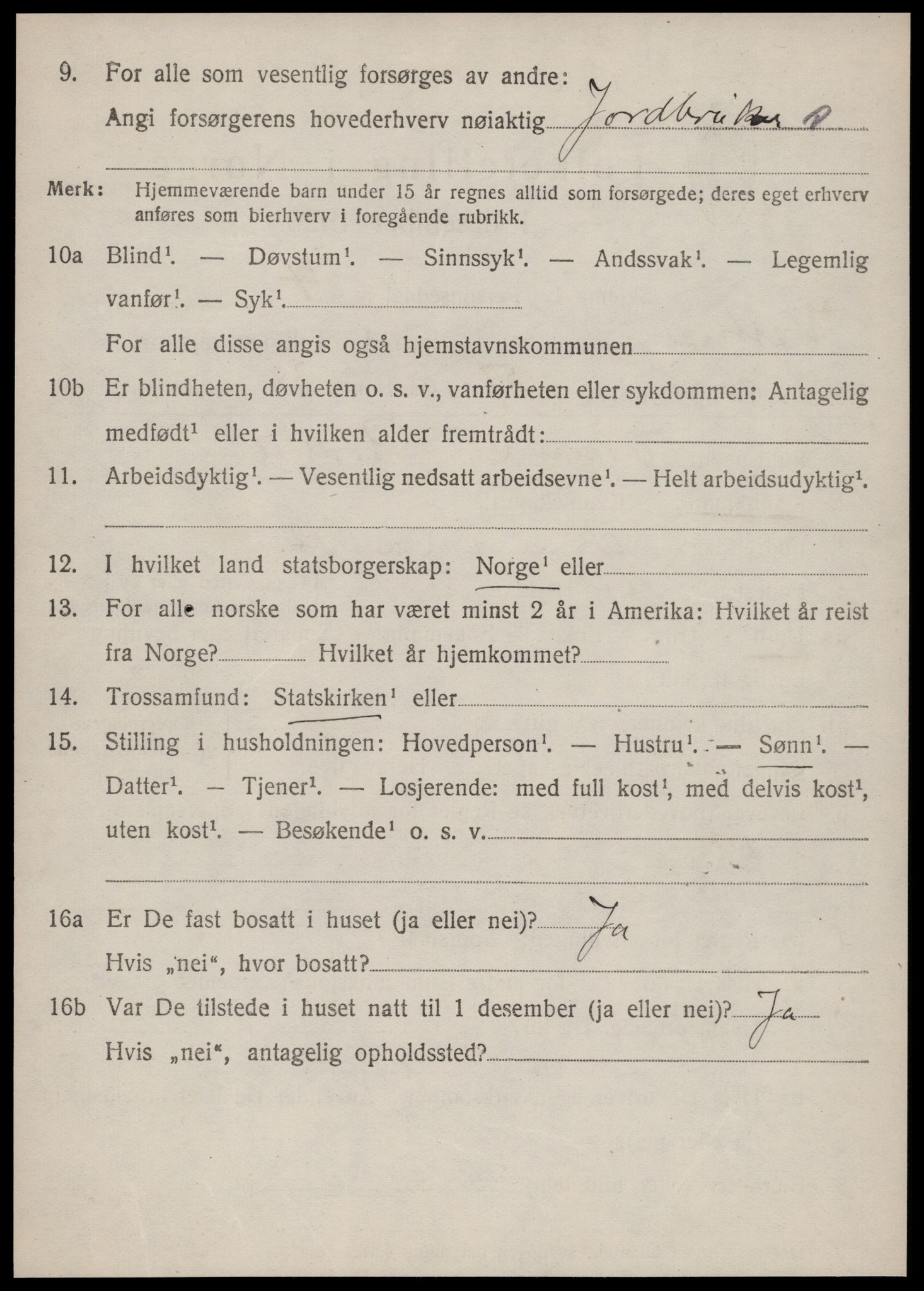 SAT, 1920 census for Vestnes, 1920, p. 1906