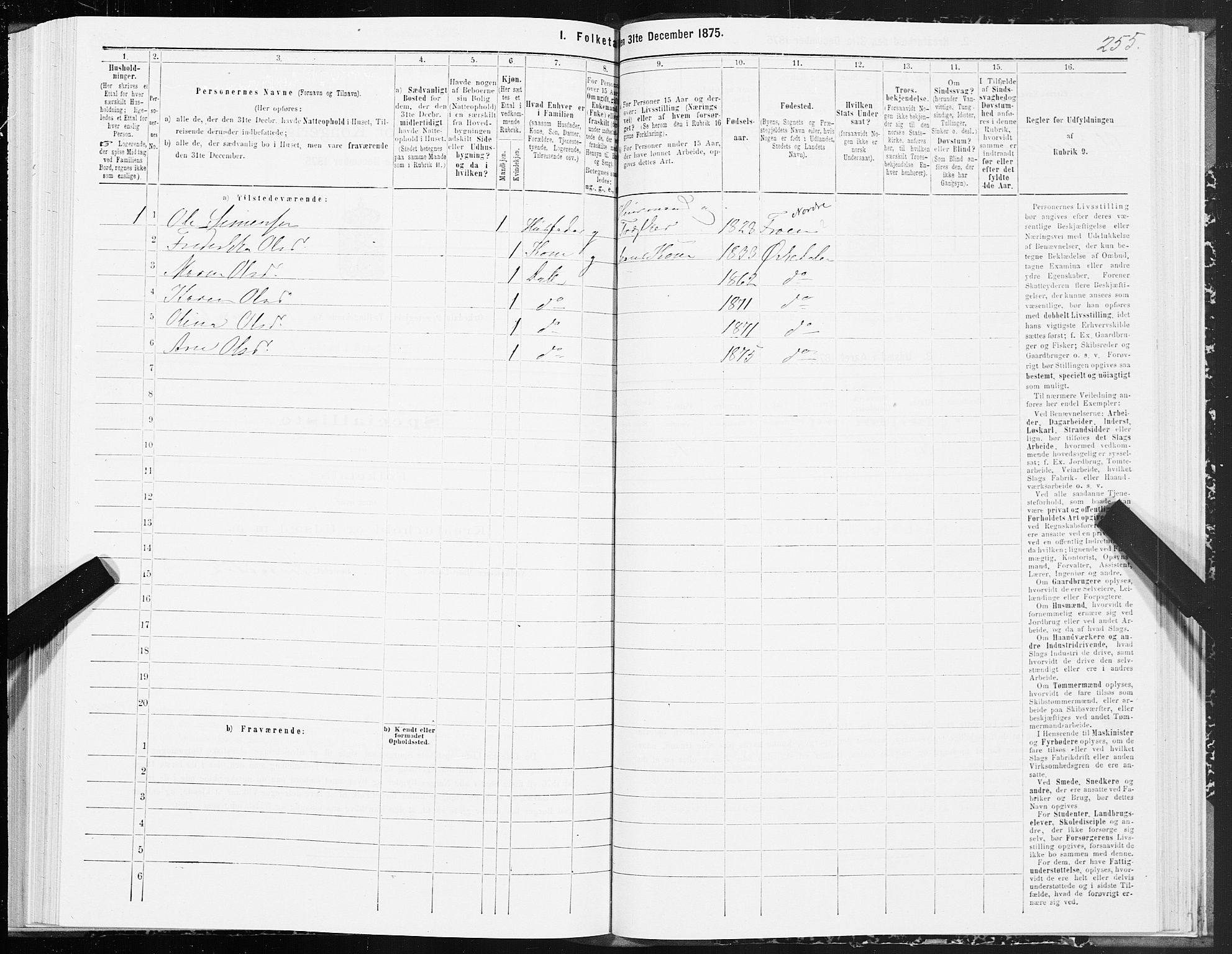 SAT, 1875 census for 1638P Orkdal, 1875, p. 2255