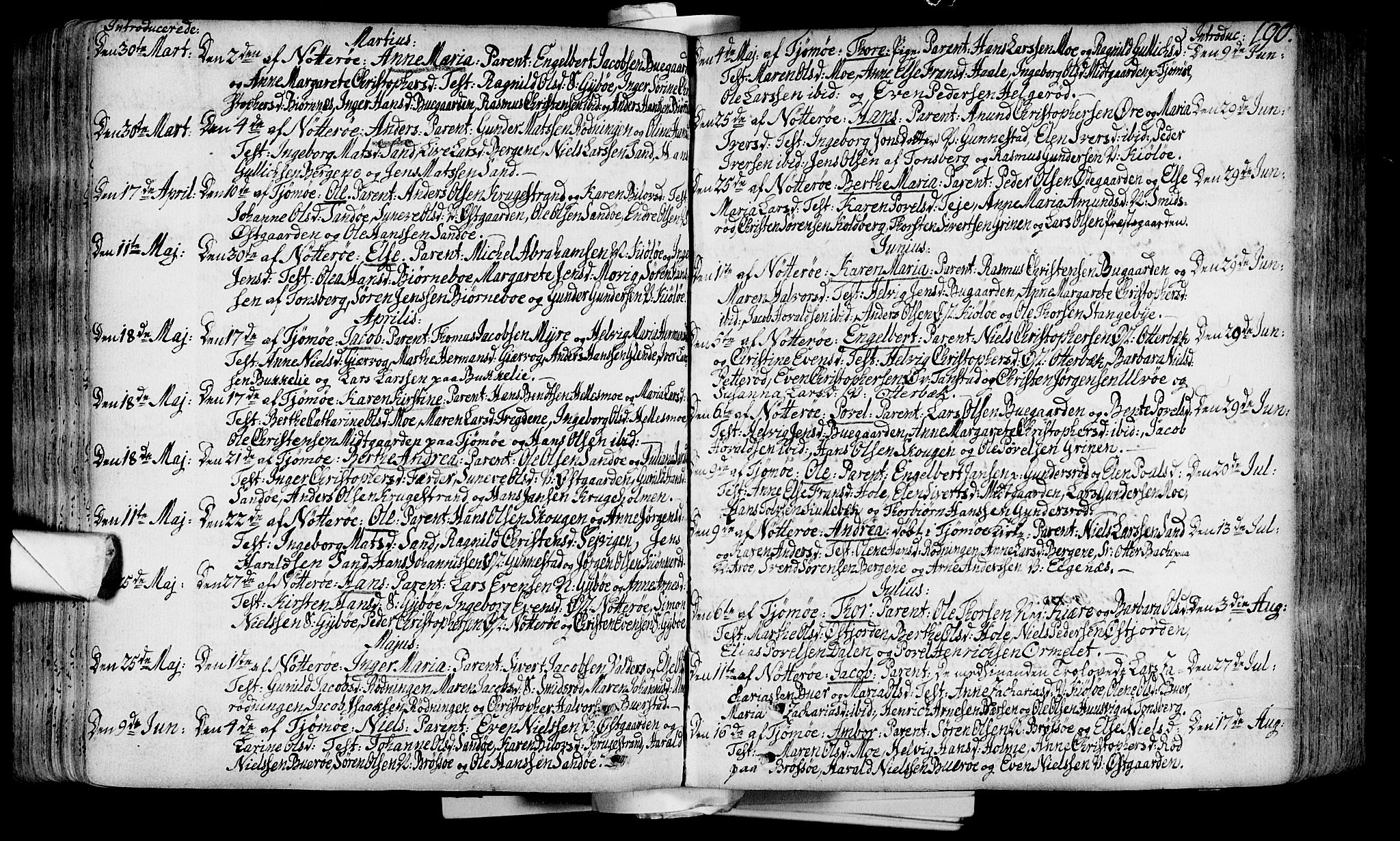 Nøtterøy kirkebøker, SAKO/A-354/F/Fa/L0002: Parish register (official) no. I 2, 1738-1790, p. 190