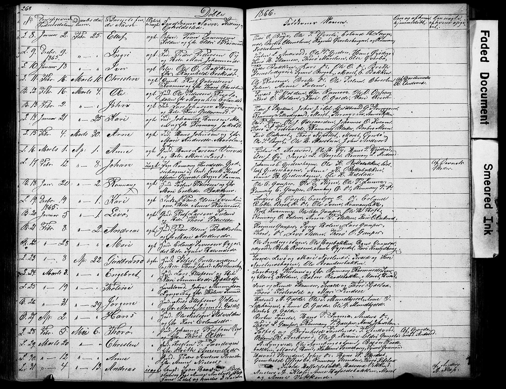 Lom prestekontor, SAH/PREST-070/L/L0012: Parish register (copy) no. 12, 1845-1873, p. 268-269