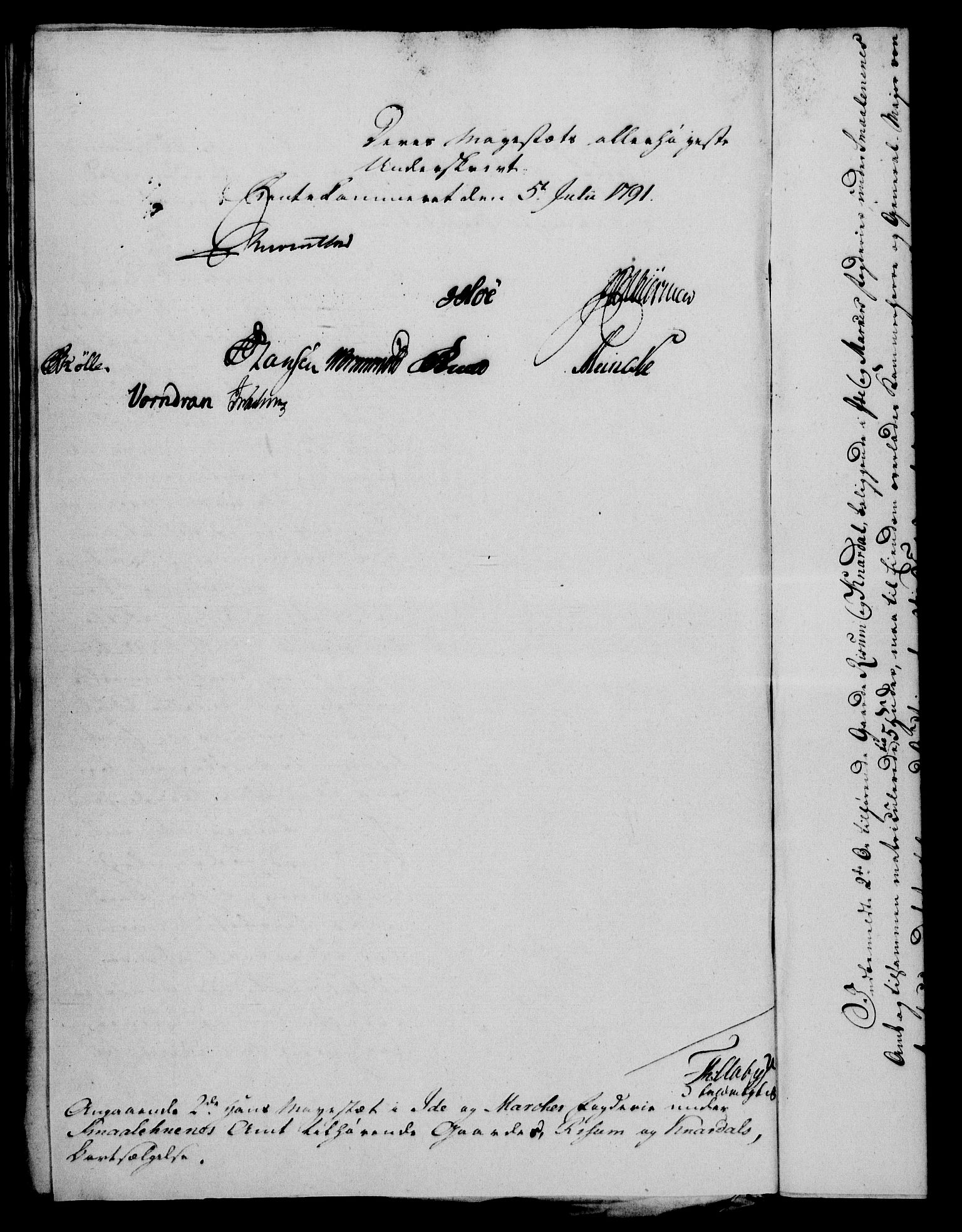 Rentekammeret, Kammerkanselliet, RA/EA-3111/G/Gf/Gfa/L0073: Norsk relasjons- og resolusjonsprotokoll (merket RK 52.73), 1791, p. 264
