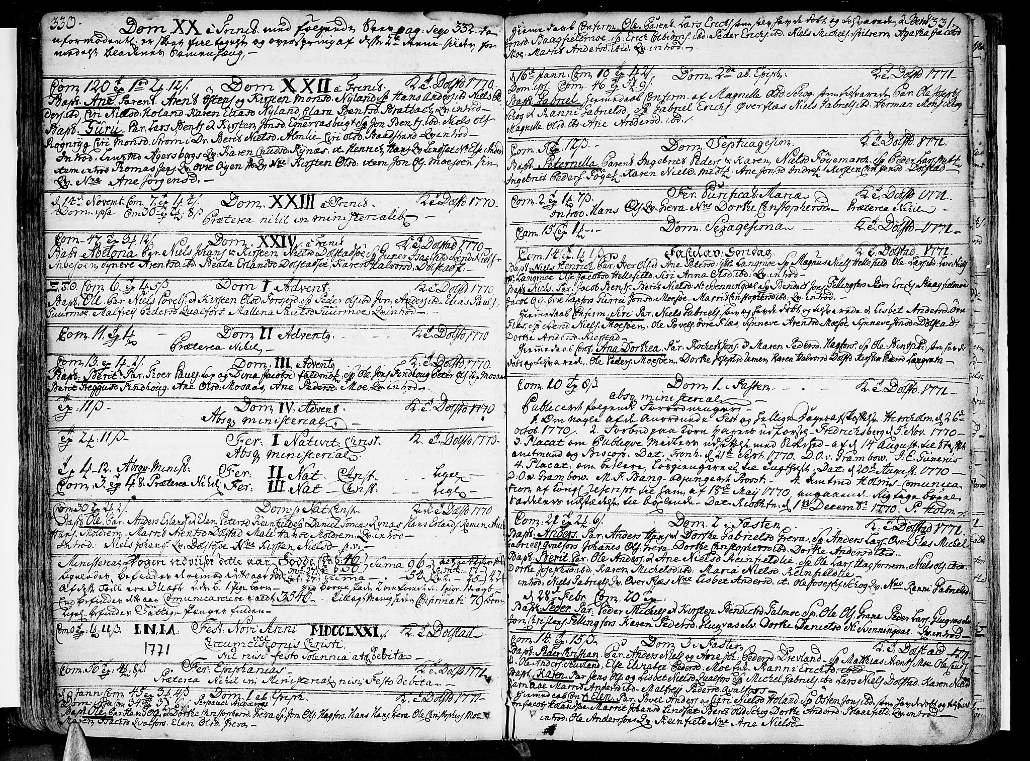 Ministerialprotokoller, klokkerbøker og fødselsregistre - Nordland, SAT/A-1459/820/L0285: Parish register (official) no. 820A06, 1753-1778, p. 330-331