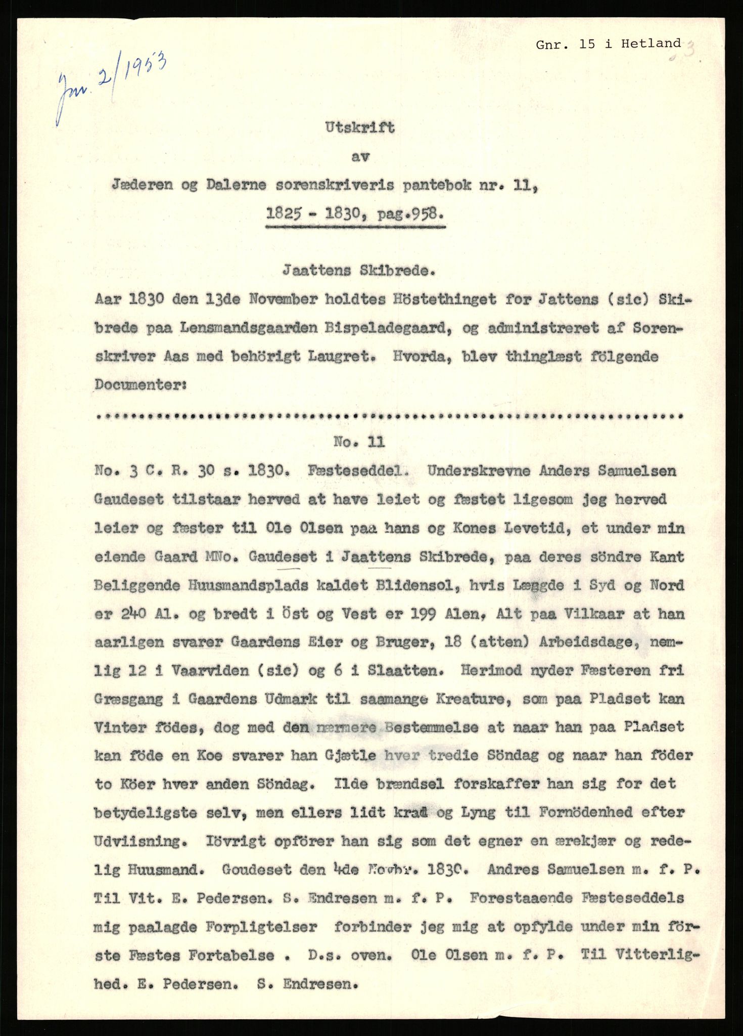 Statsarkivet i Stavanger, AV/SAST-A-101971/03/Y/Yj/L0025: Avskrifter sortert etter gårdsnavn: Garpestad - Gjerde, 1750-1930, p. 39