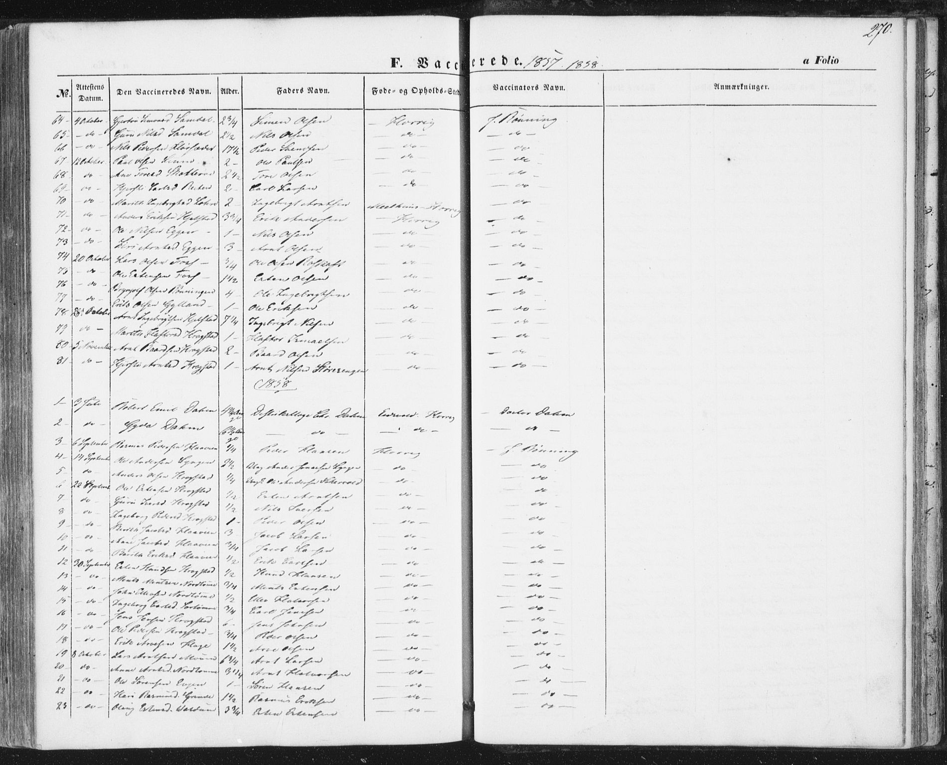 Ministerialprotokoller, klokkerbøker og fødselsregistre - Sør-Trøndelag, SAT/A-1456/692/L1103: Parish register (official) no. 692A03, 1849-1870, p. 270