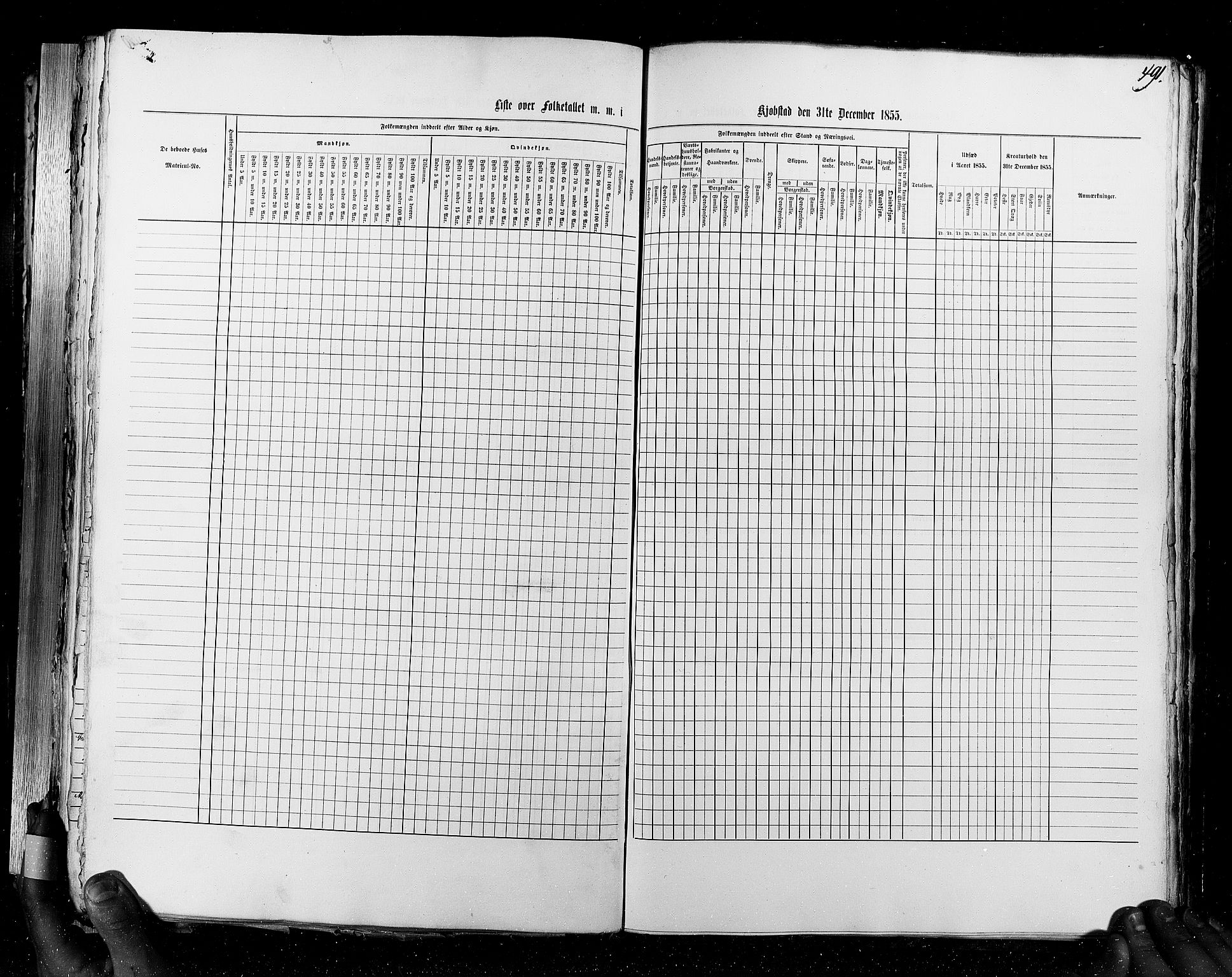 RA, Census 1855, vol. 7: Fredrikshald-Kragerø, 1855, p. 491