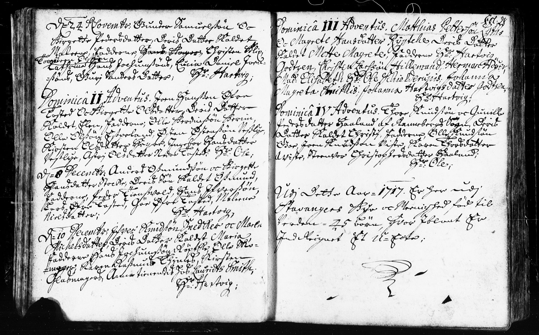 Domkirken sokneprestkontor, SAST/A-101812/001/30/30BB/L0002: Parish register (copy) no. B 2, 1714-1733, p. 28