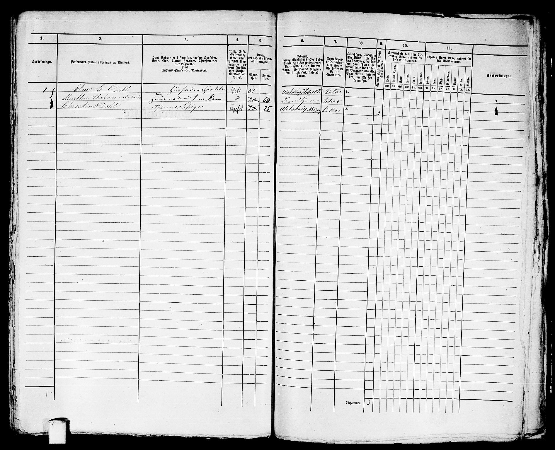 RA, 1865 census for Trondheim, 1865, p. 2565