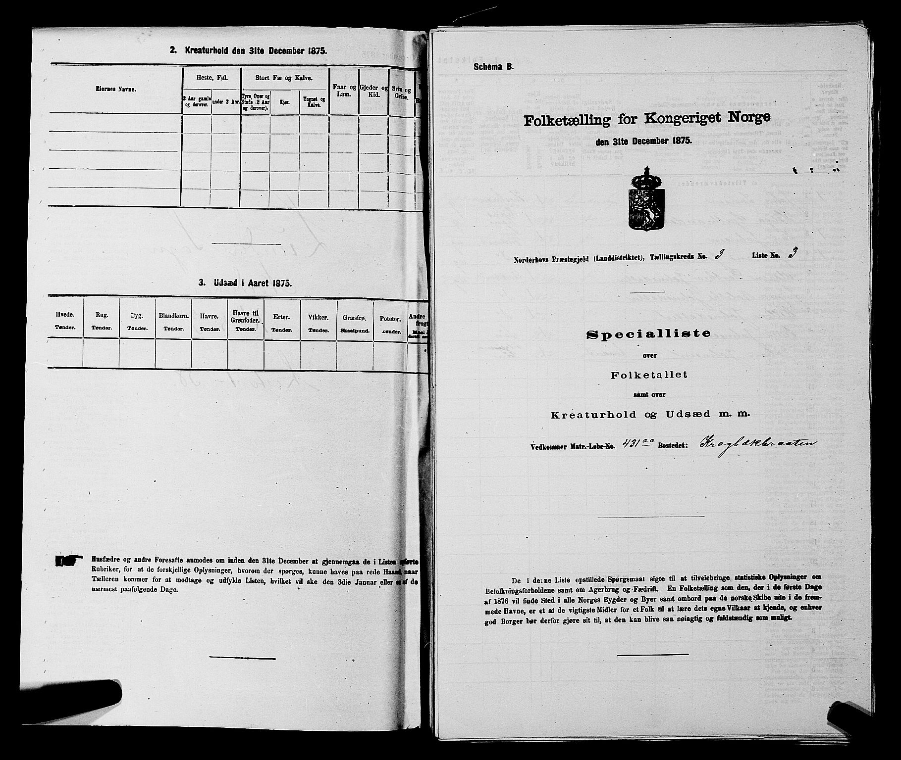 SAKO, 1875 census for 0613L Norderhov/Norderhov, Haug og Lunder, 1875, p. 2548