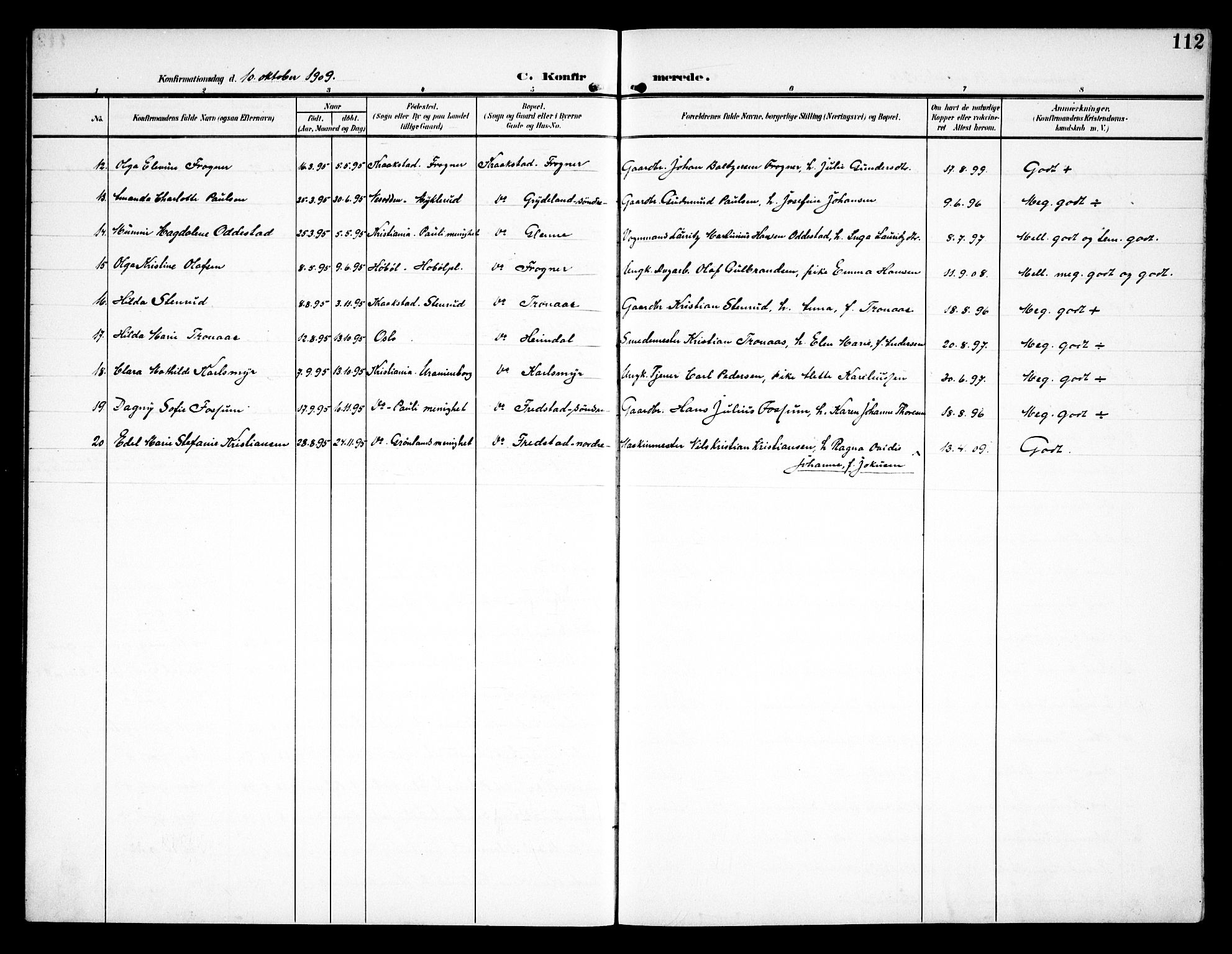 Kråkstad prestekontor Kirkebøker, SAO/A-10125a/G/Ga/L0002: Parish register (copy) no. I 2, 1905-1934, p. 112
