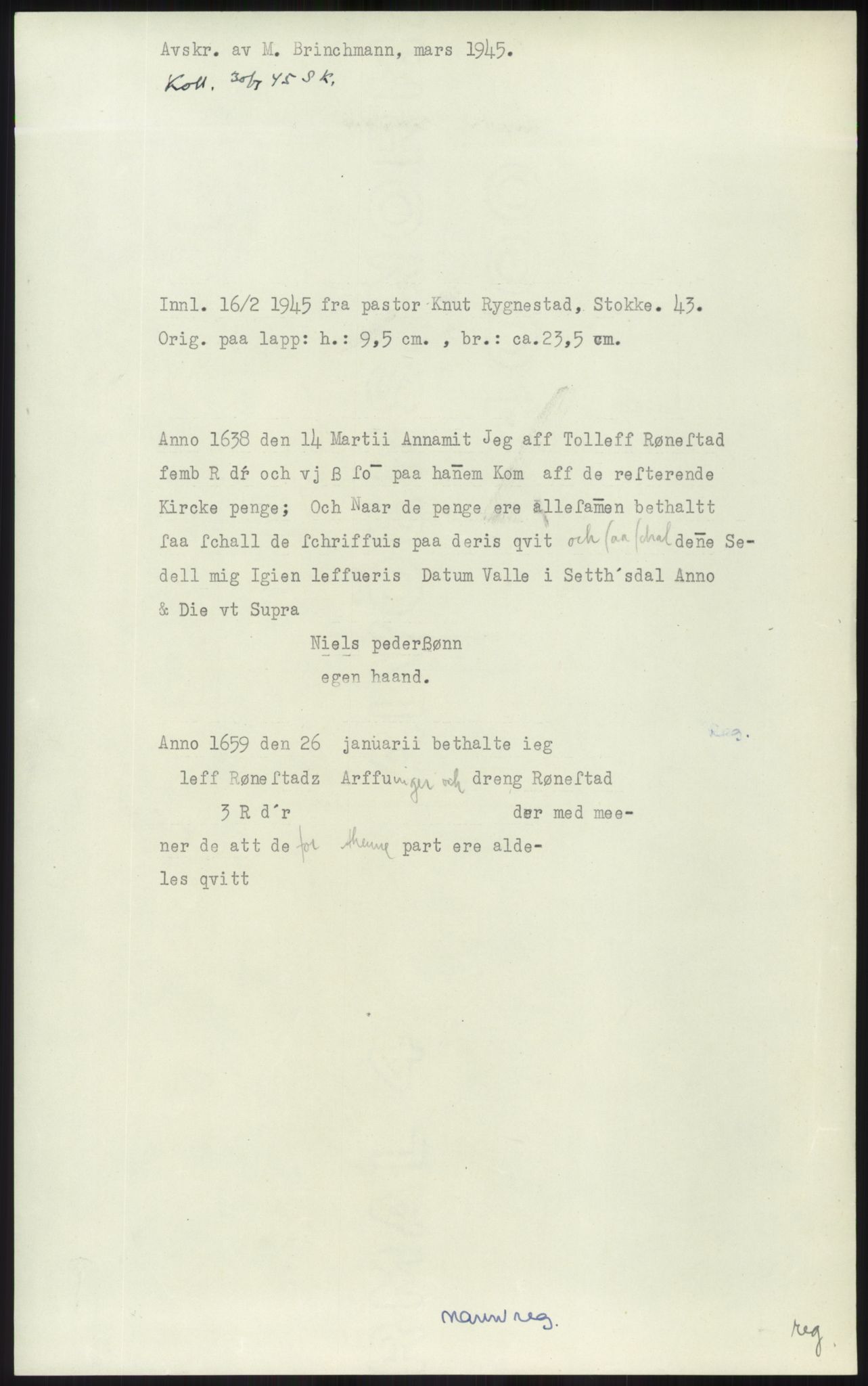 Samlinger til kildeutgivelse, Diplomavskriftsamlingen, AV/RA-EA-4053/H/Ha, p. 1582