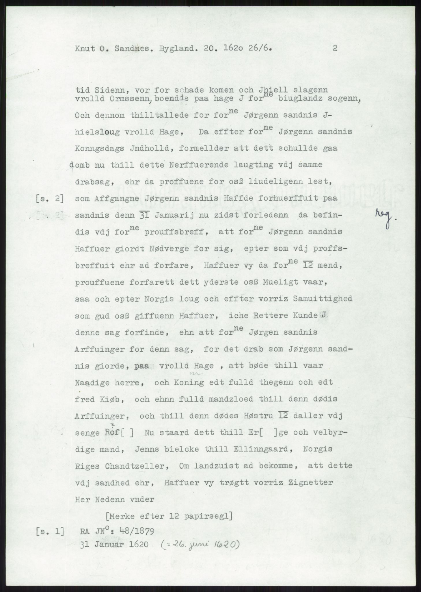 Samlinger til kildeutgivelse, Diplomavskriftsamlingen, AV/RA-EA-4053/H/Ha, p. 1905