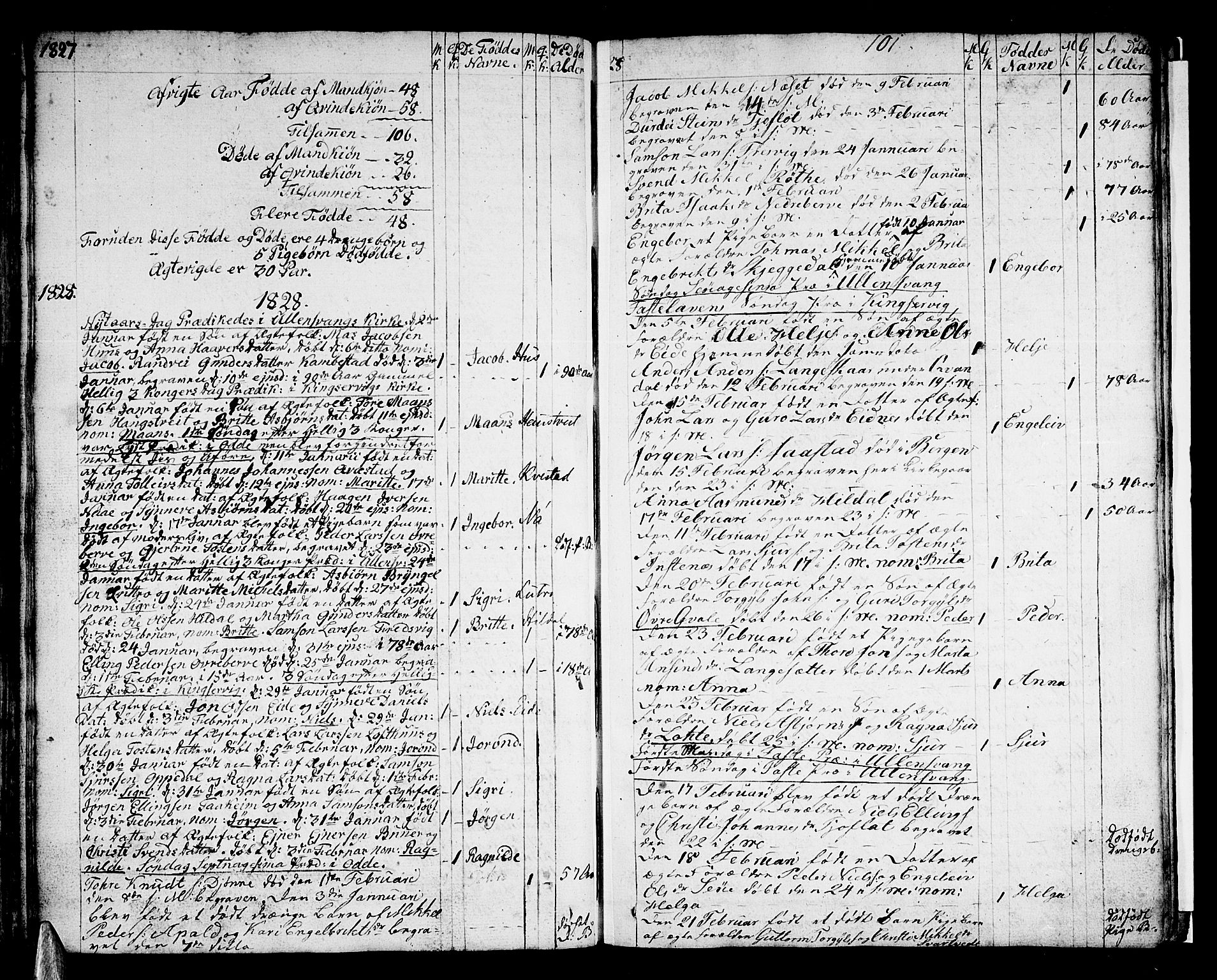Ullensvang sokneprestembete, SAB/A-78701/H/Haa: Parish register (official) no. A 8, 1804-1835, p. 101