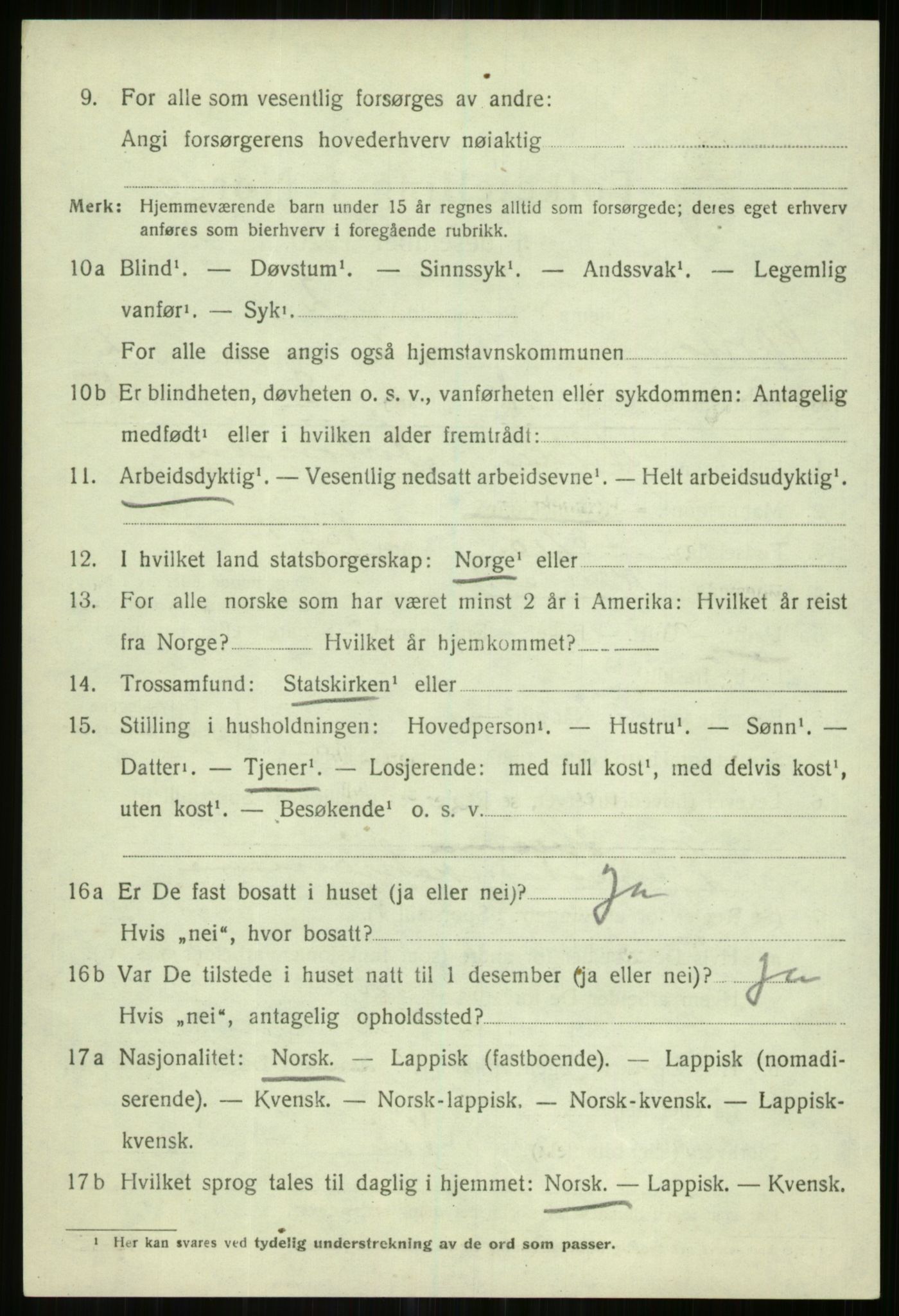 SATØ, 1920 census for Karlsøy, 1920, p. 1186