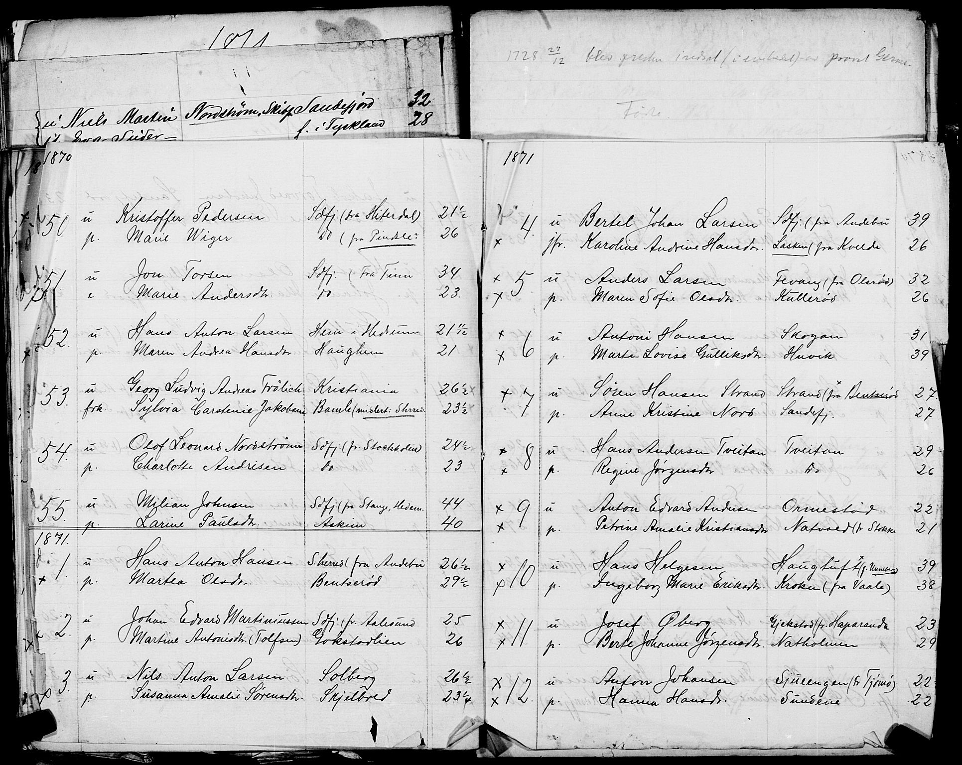 Sandar sokneprestkontor, SAKO/A-242/Y/Ya/L0006: Other parish register no. 1 /1, 1709-1871