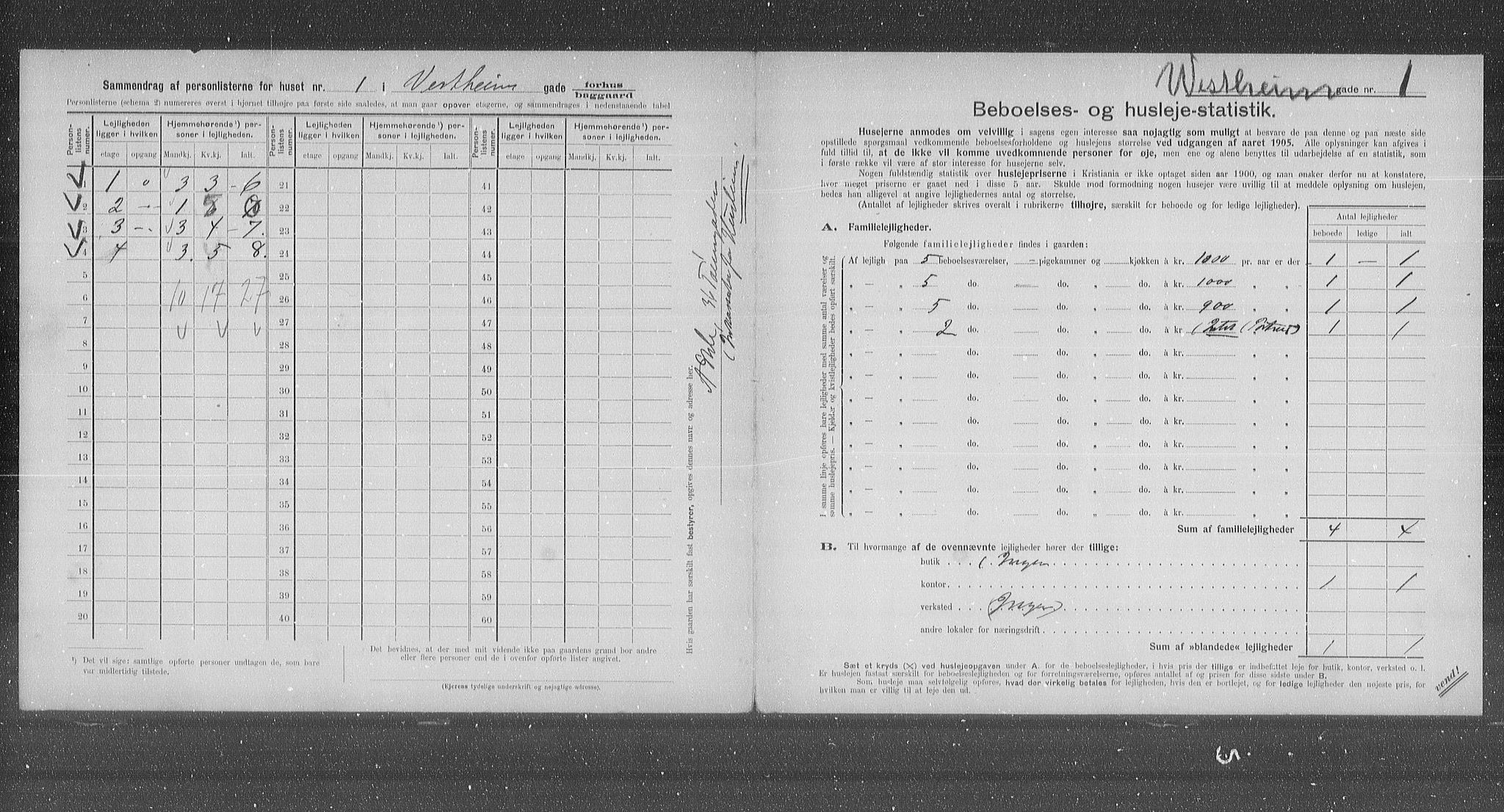 OBA, Municipal Census 1905 for Kristiania, 1905, p. 64378