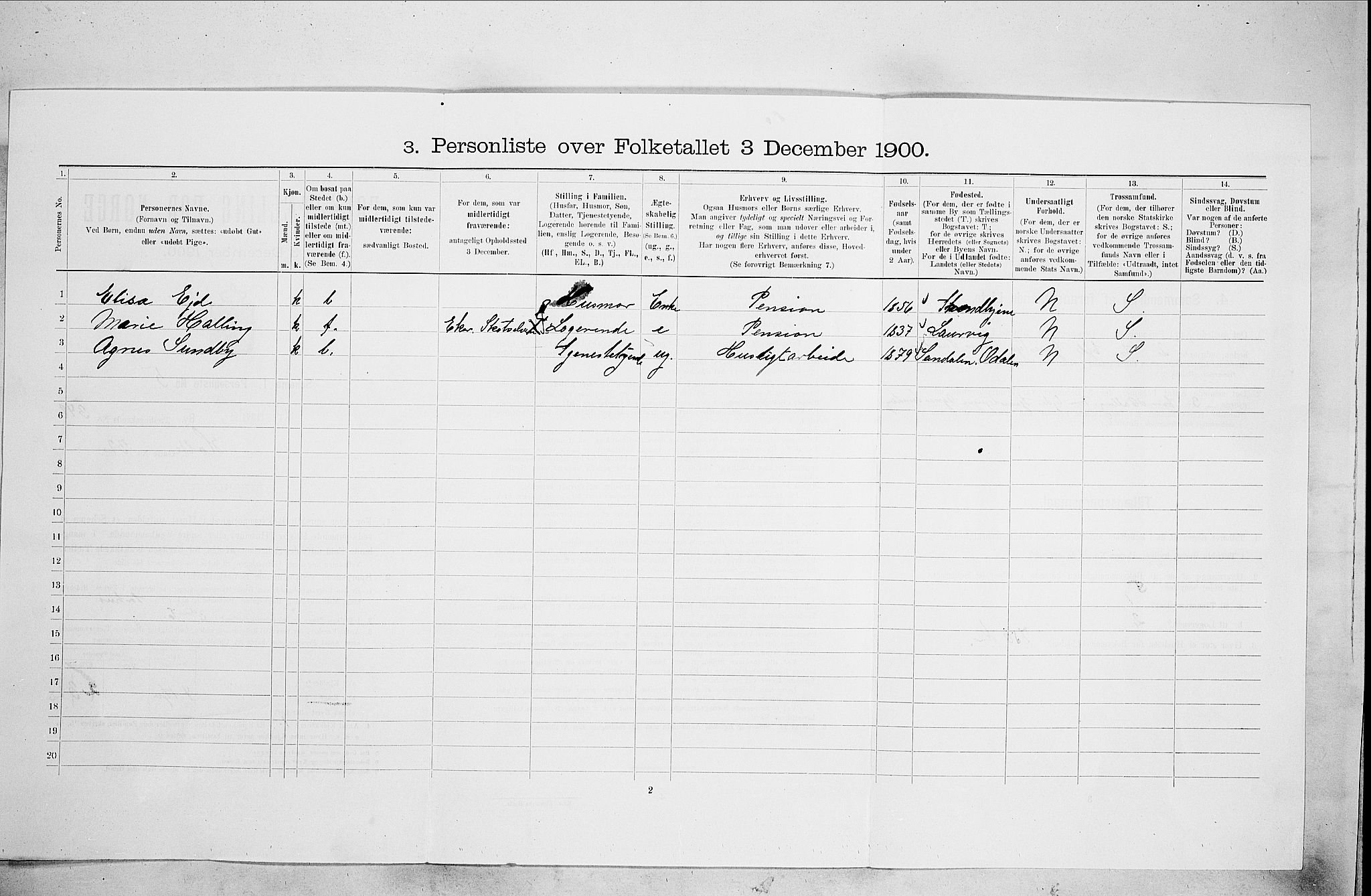 SAO, 1900 census for Kristiania, 1900, p. 38959