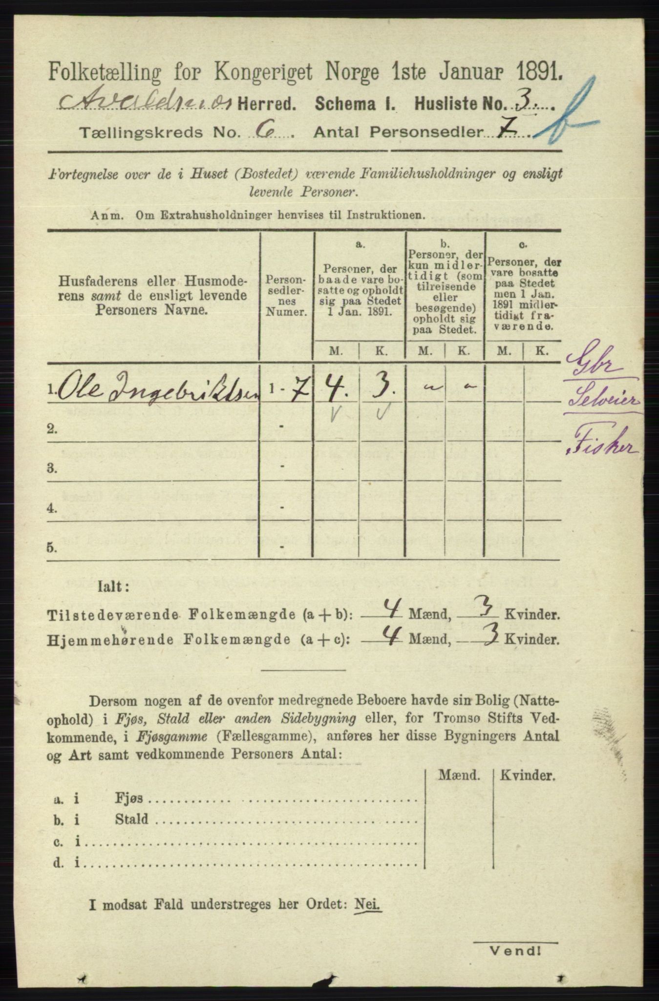 RA, 1891 census for 1147 Avaldsnes, 1891, p. 3171