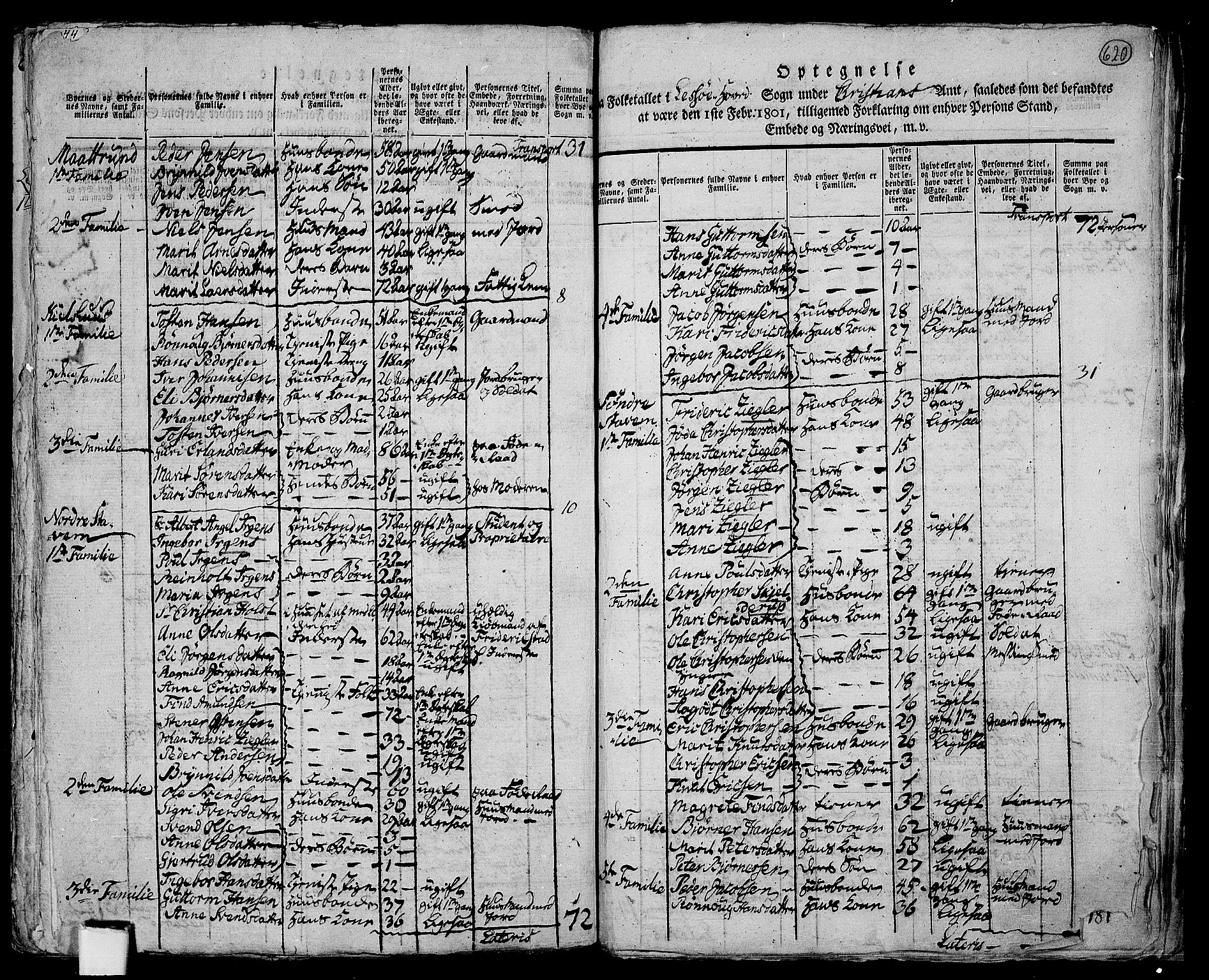 RA, 1801 census for 0512P Lesja, 1801, p. 619b-620a