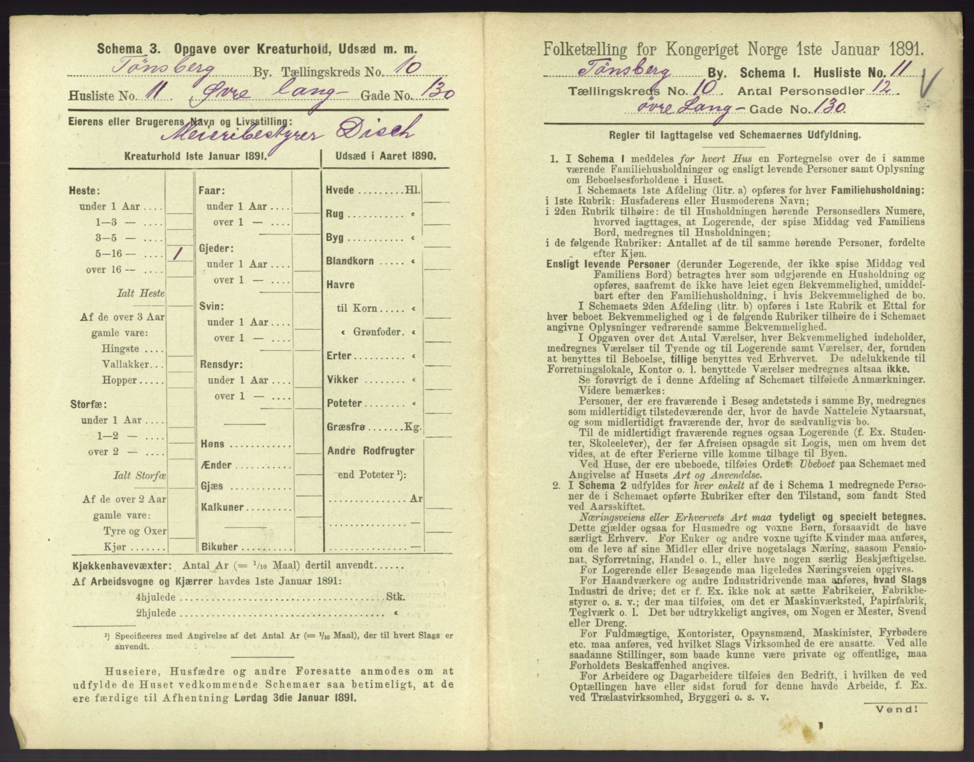 RA, 1891 census for 0705 Tønsberg, 1891, p. 418