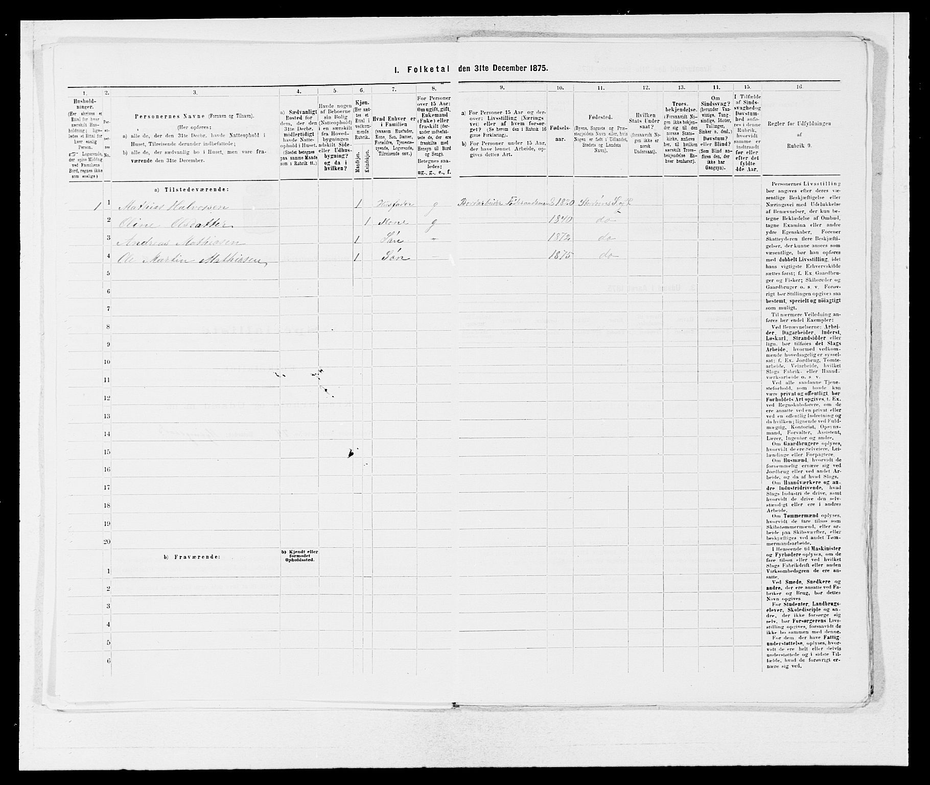 SAB, 1875 census for 1221P Stord, 1875, p. 264