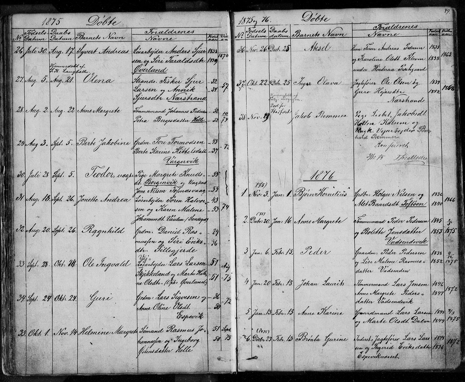 Nedstrand sokneprestkontor, SAST/A-101841/01/V: Parish register (copy) no. B 3, 1848-1933, p. 49