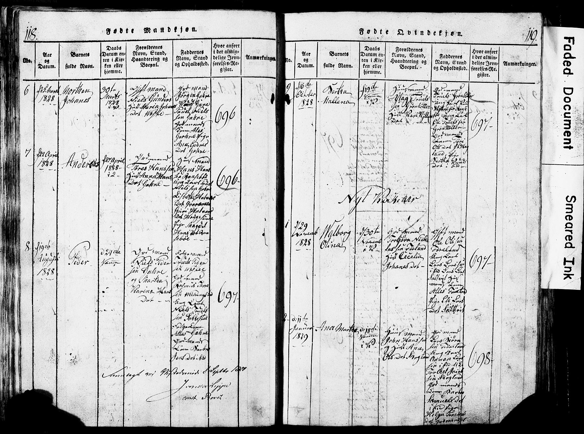 Torvastad sokneprestkontor, SAST/A -101857/H/Ha/Hab/L0002: Parish register (copy) no. B 2, 1817-1834, p. 118-119