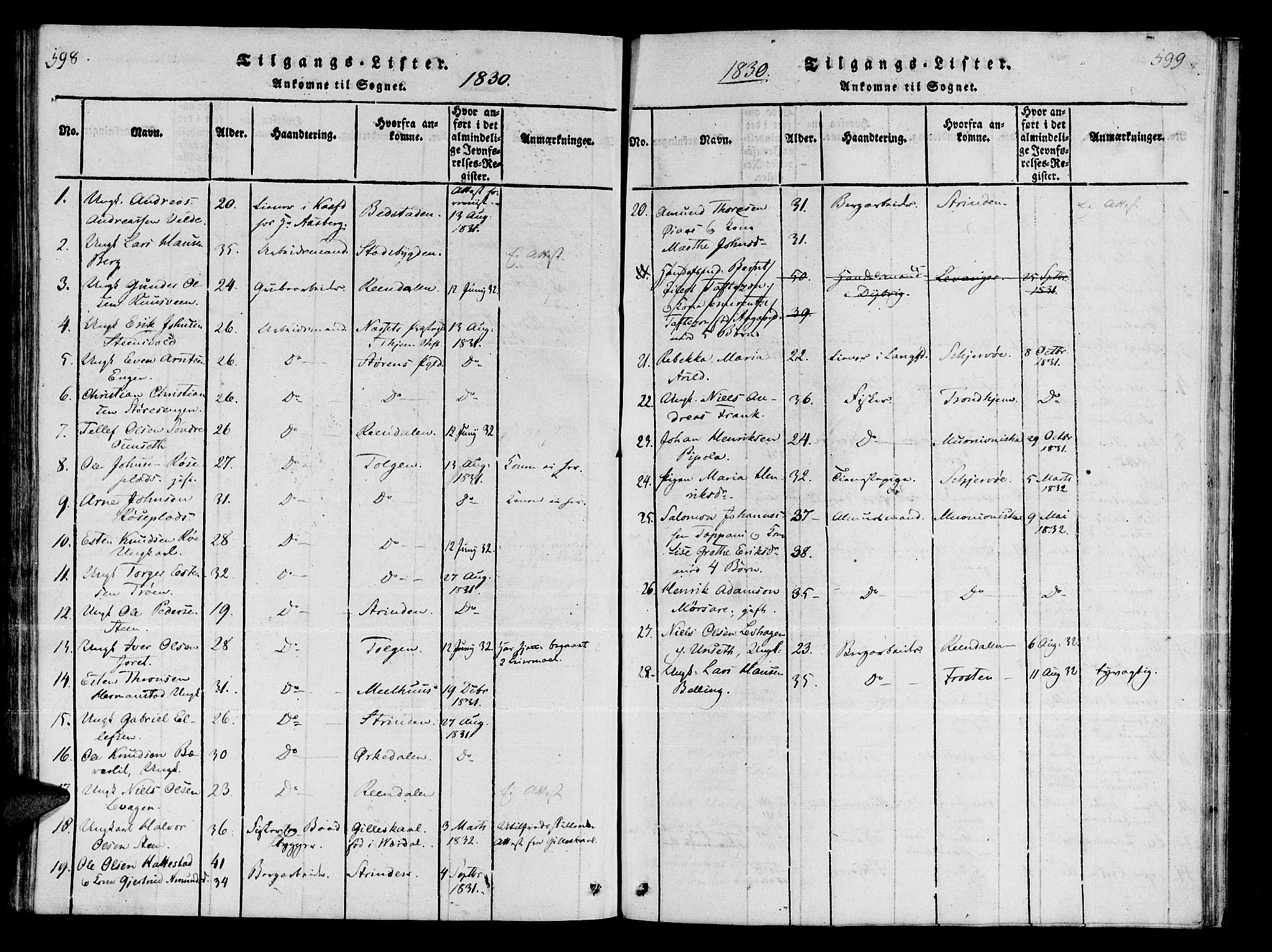 Talvik sokneprestkontor, AV/SATØ-S-1337/H/Ha/L0008kirke: Parish register (official) no. 8, 1821-1837, p. 598-599