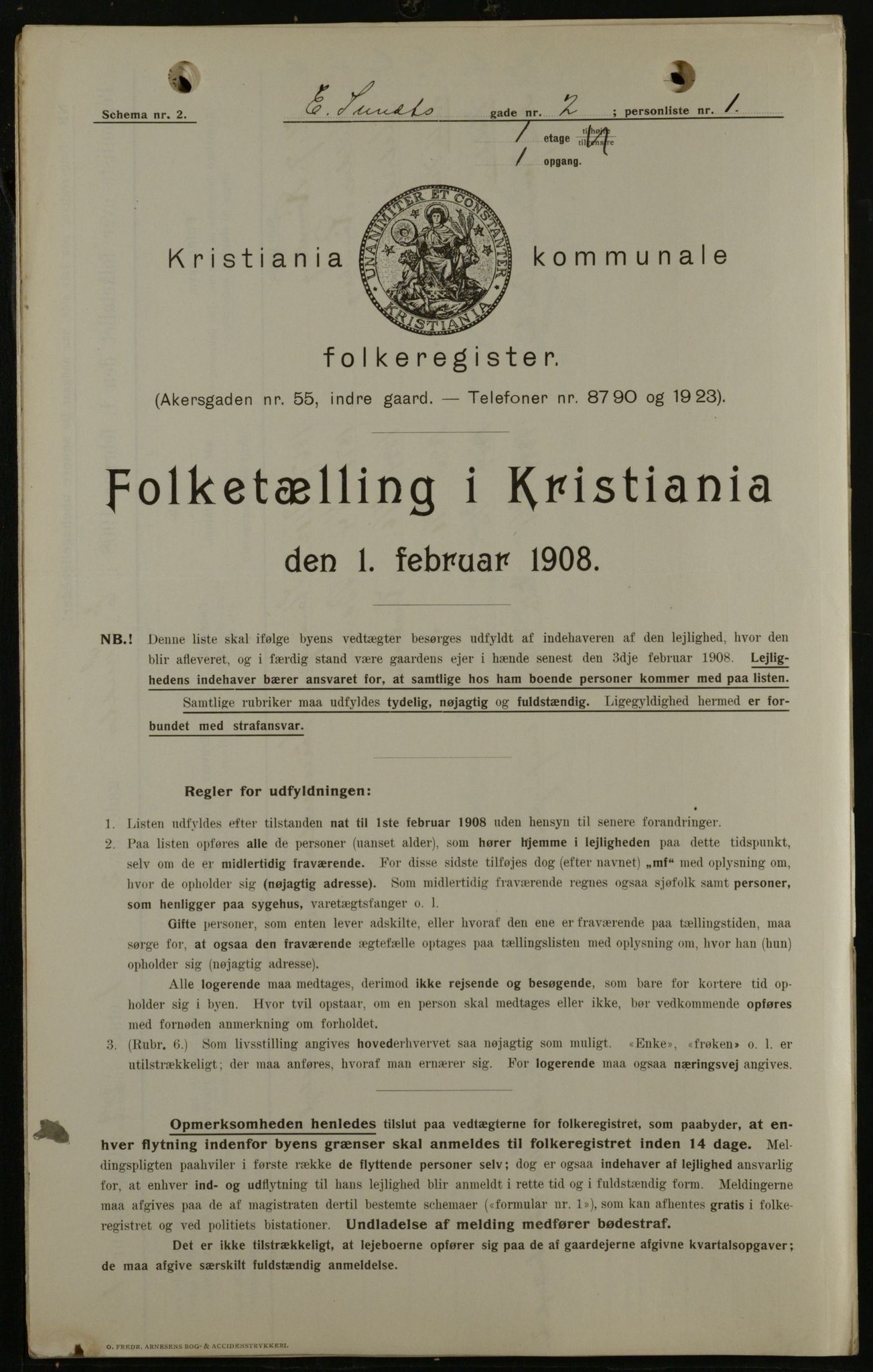 OBA, Municipal Census 1908 for Kristiania, 1908, p. 17338