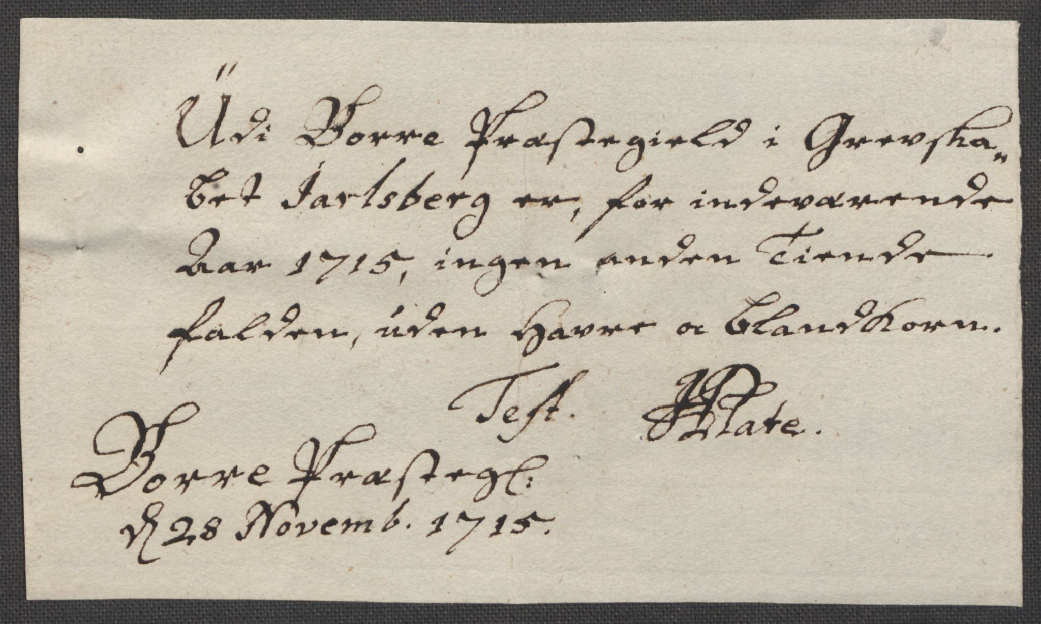 Rentekammeret inntil 1814, Reviderte regnskaper, Fogderegnskap, AV/RA-EA-4092/R32/L1879: Fogderegnskap Jarlsberg grevskap, 1714-1715, p. 356