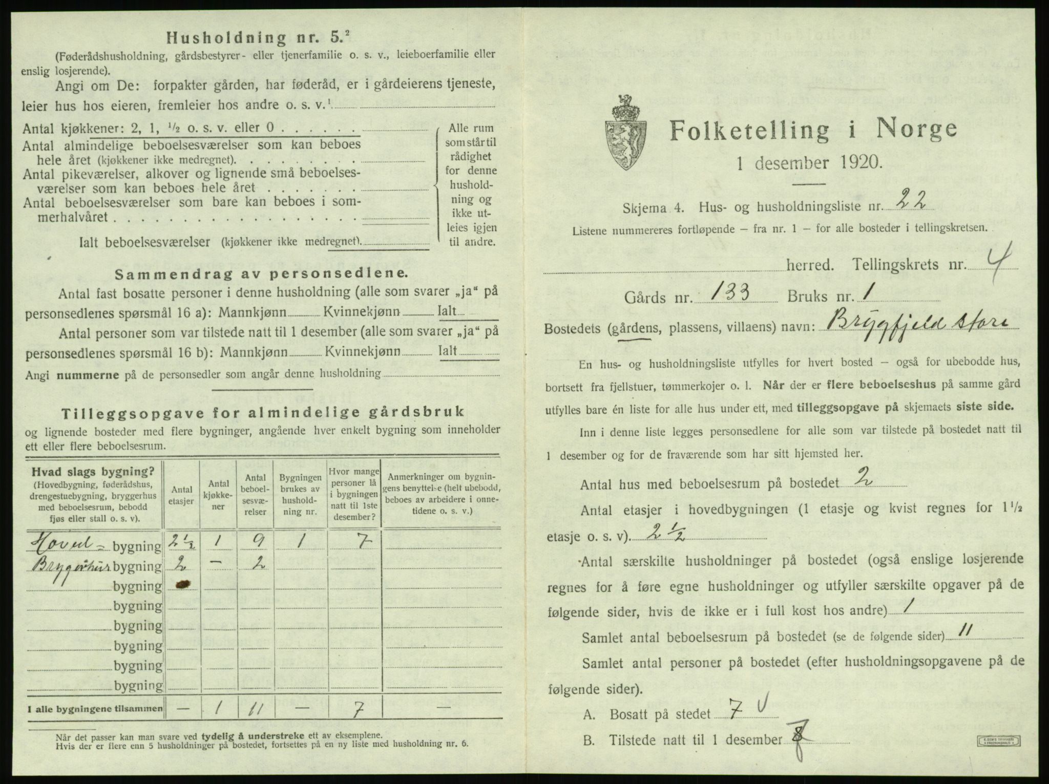 SAT, 1920 census for Korgen, 1920, p. 284