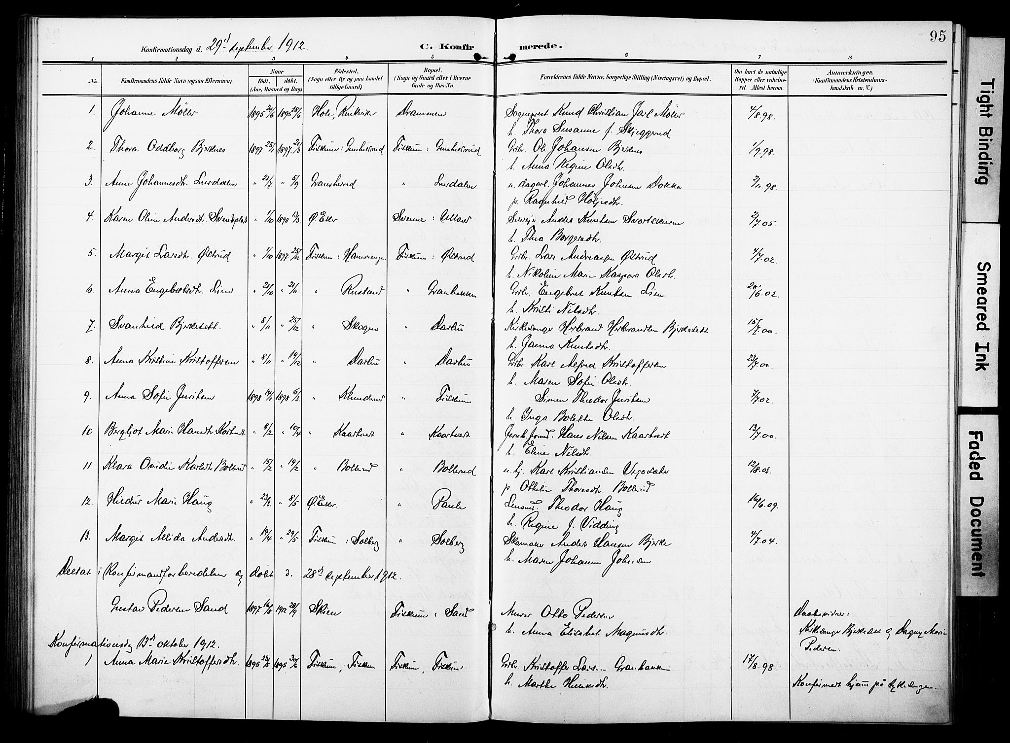 Fiskum kirkebøker, AV/SAKO-A-15/F/Fa/L0004: Parish register (official) no. 4, 1906-1924, p. 95