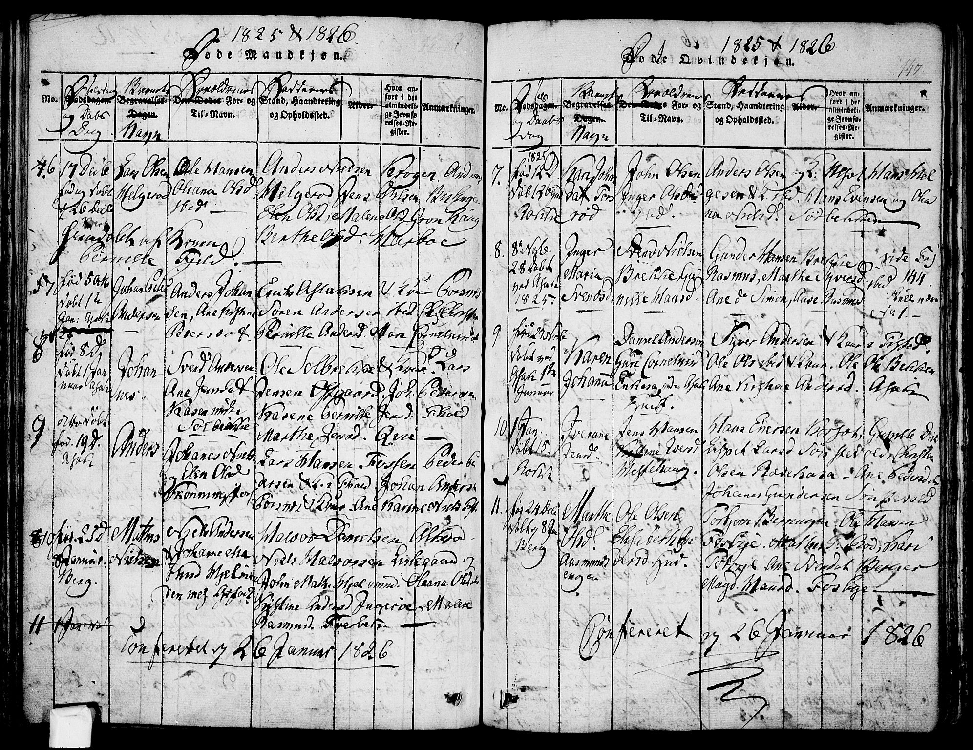 Berg prestekontor Kirkebøker, AV/SAO-A-10902/F/Fa/L0002: Parish register (official) no. I 2, 1815-1831, p. 147