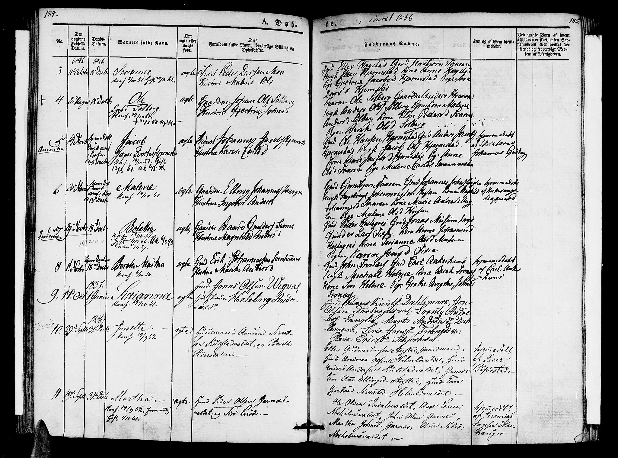 Ministerialprotokoller, klokkerbøker og fødselsregistre - Nord-Trøndelag, SAT/A-1458/723/L0238: Parish register (official) no. 723A07, 1831-1840, p. 184-185