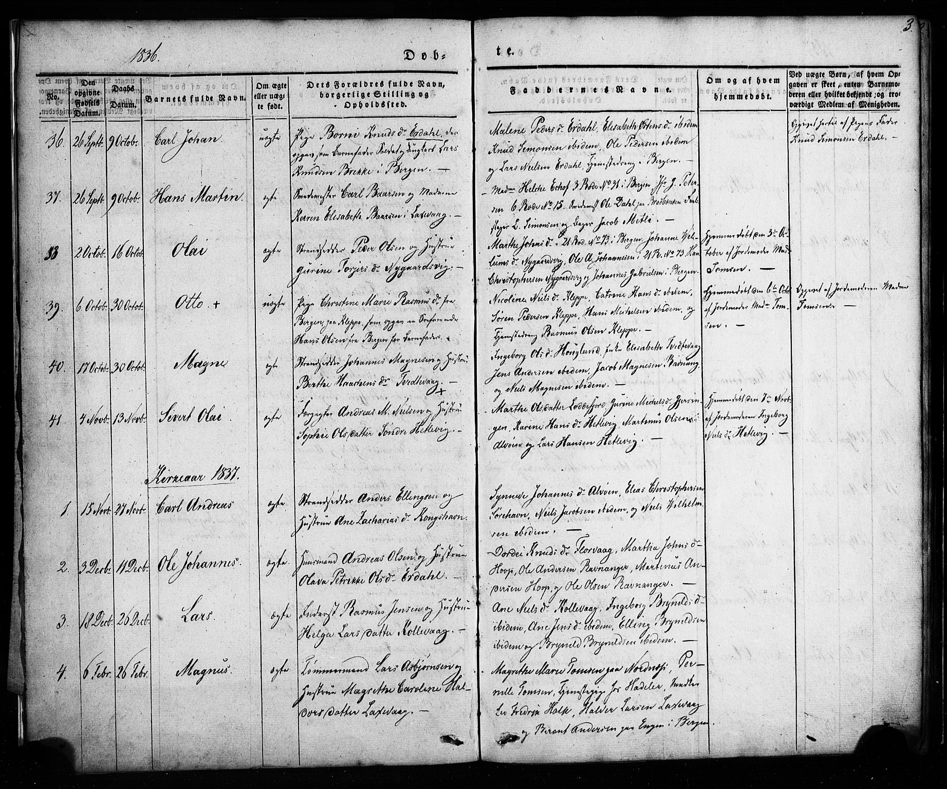 Askøy Sokneprestembete, SAB/A-74101/H/Ha/Haa/Haaa/L0005: Parish register (official) no. A 5, 1836-1852, p. 3